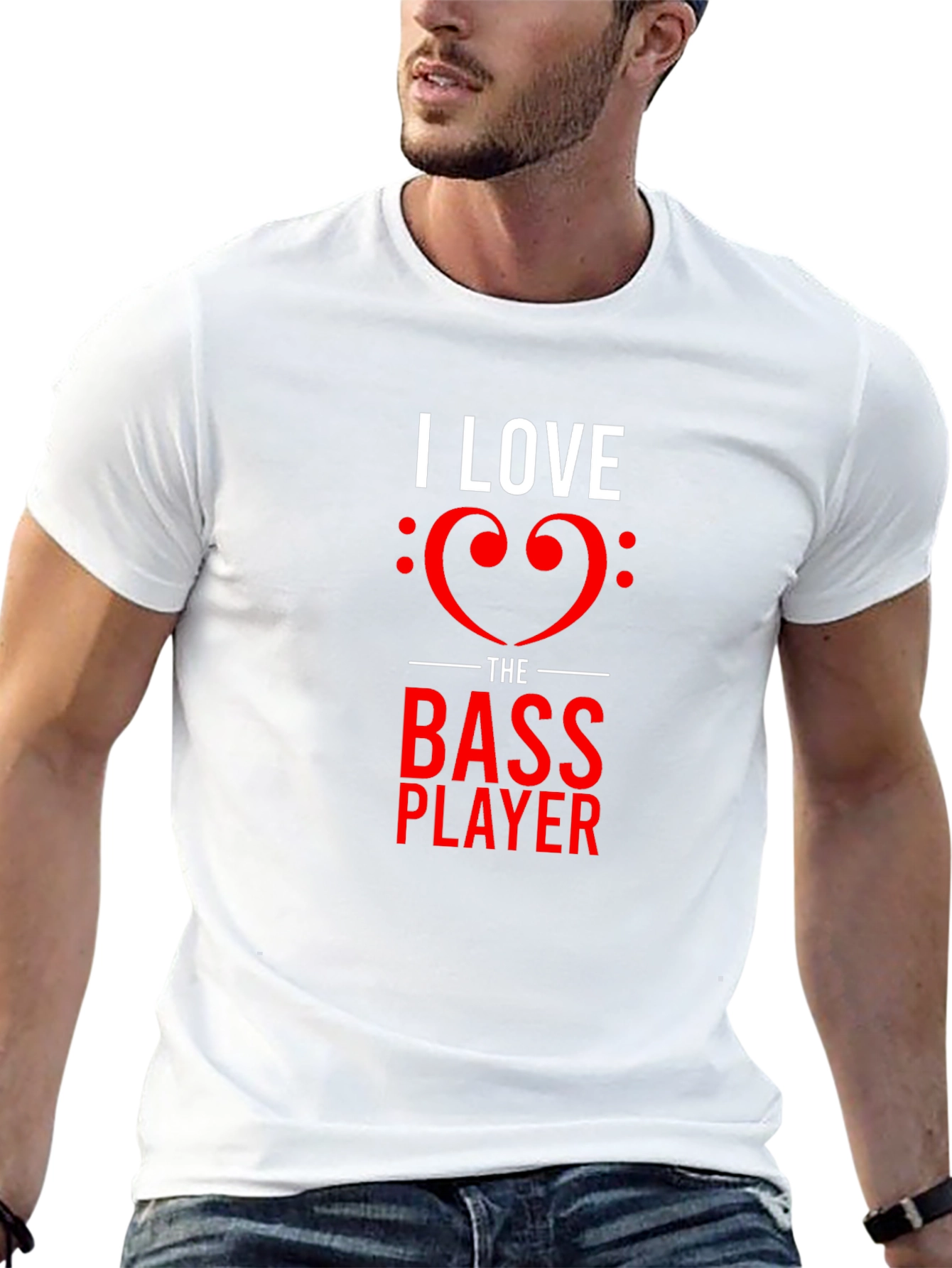 Black I Love the Bass Player Black T-Shirt view 13