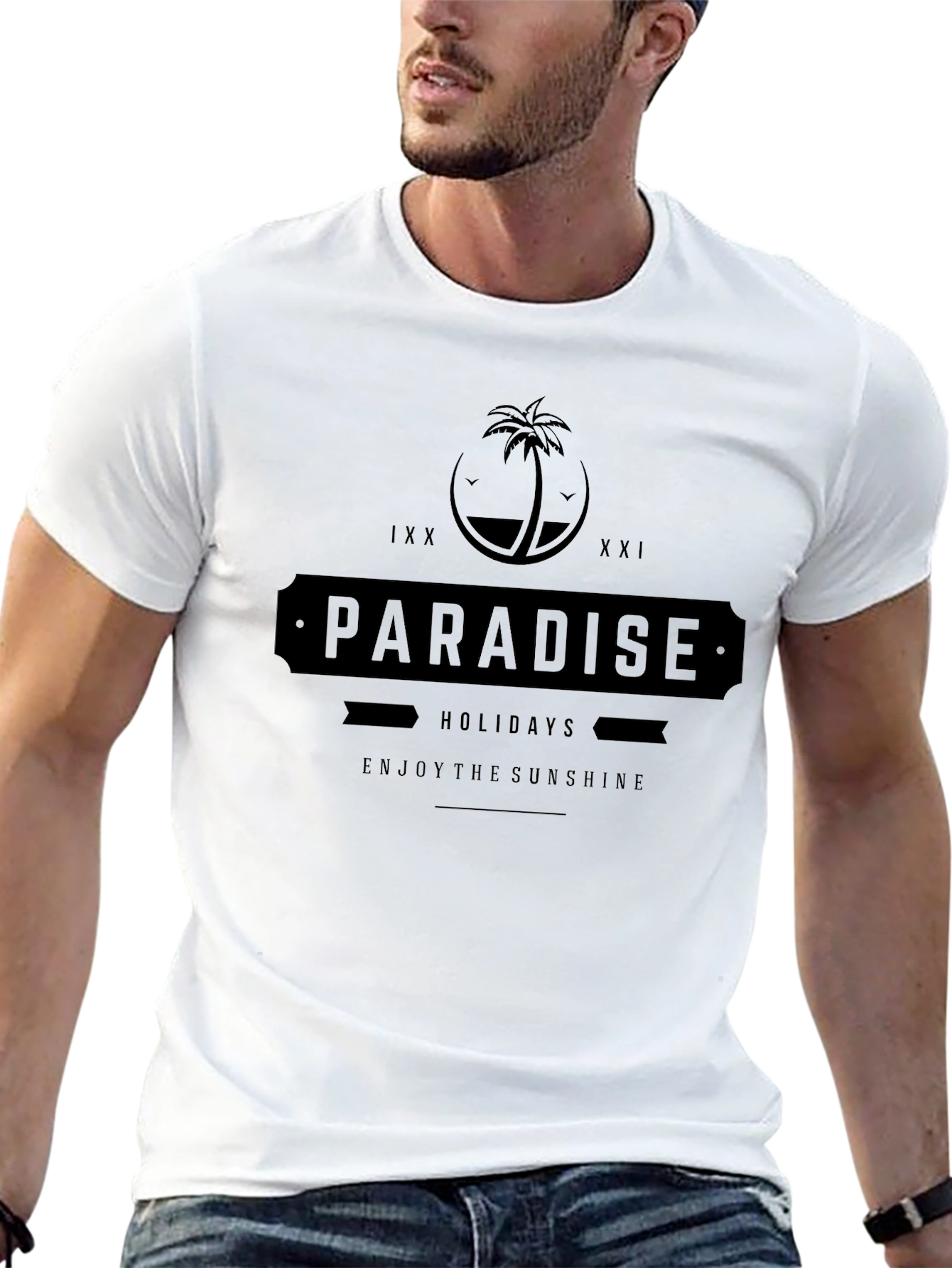 Black Paradise Holidays Black Graphic T-Shirt view 13