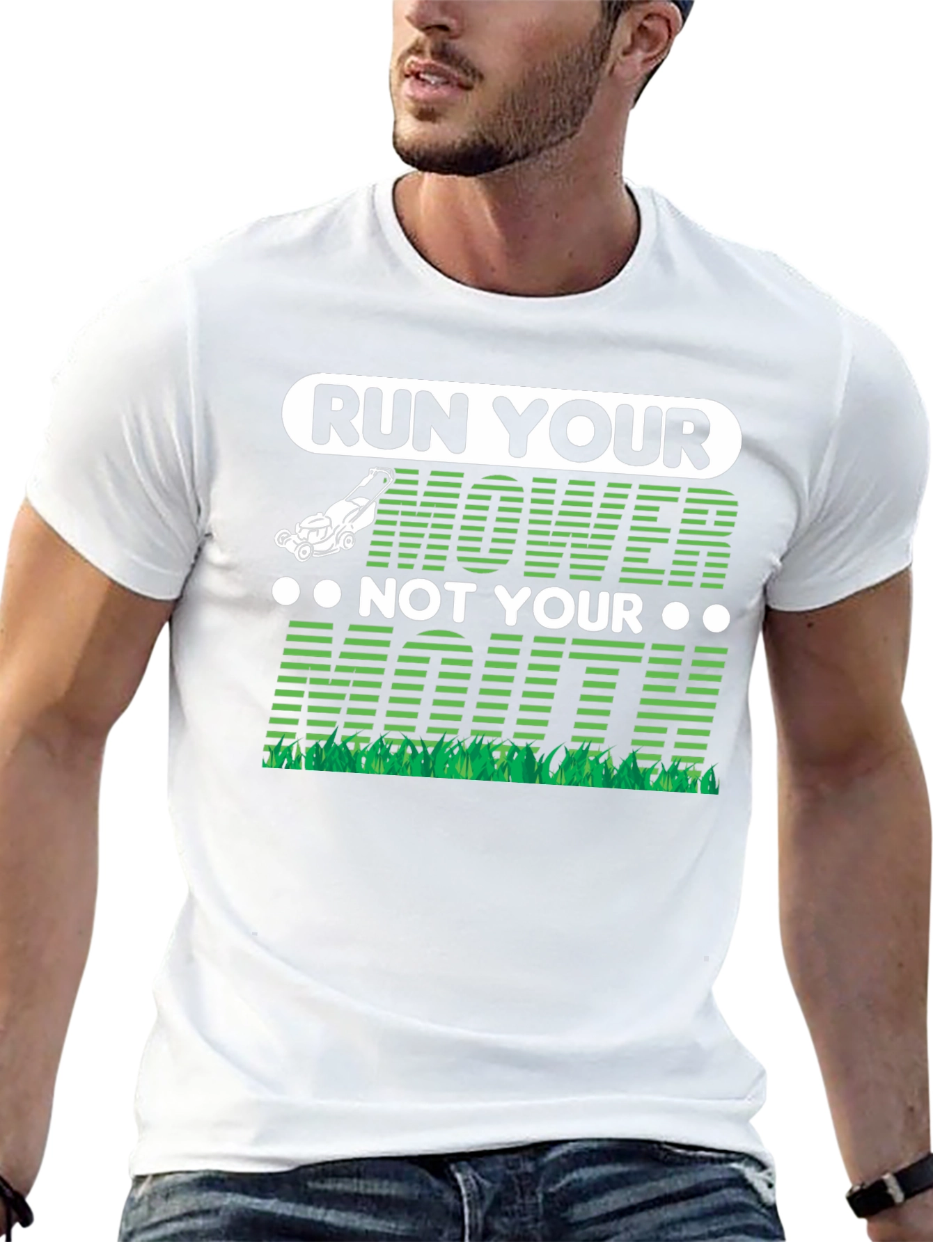 Black Run Your Mower T-Shirt view 13