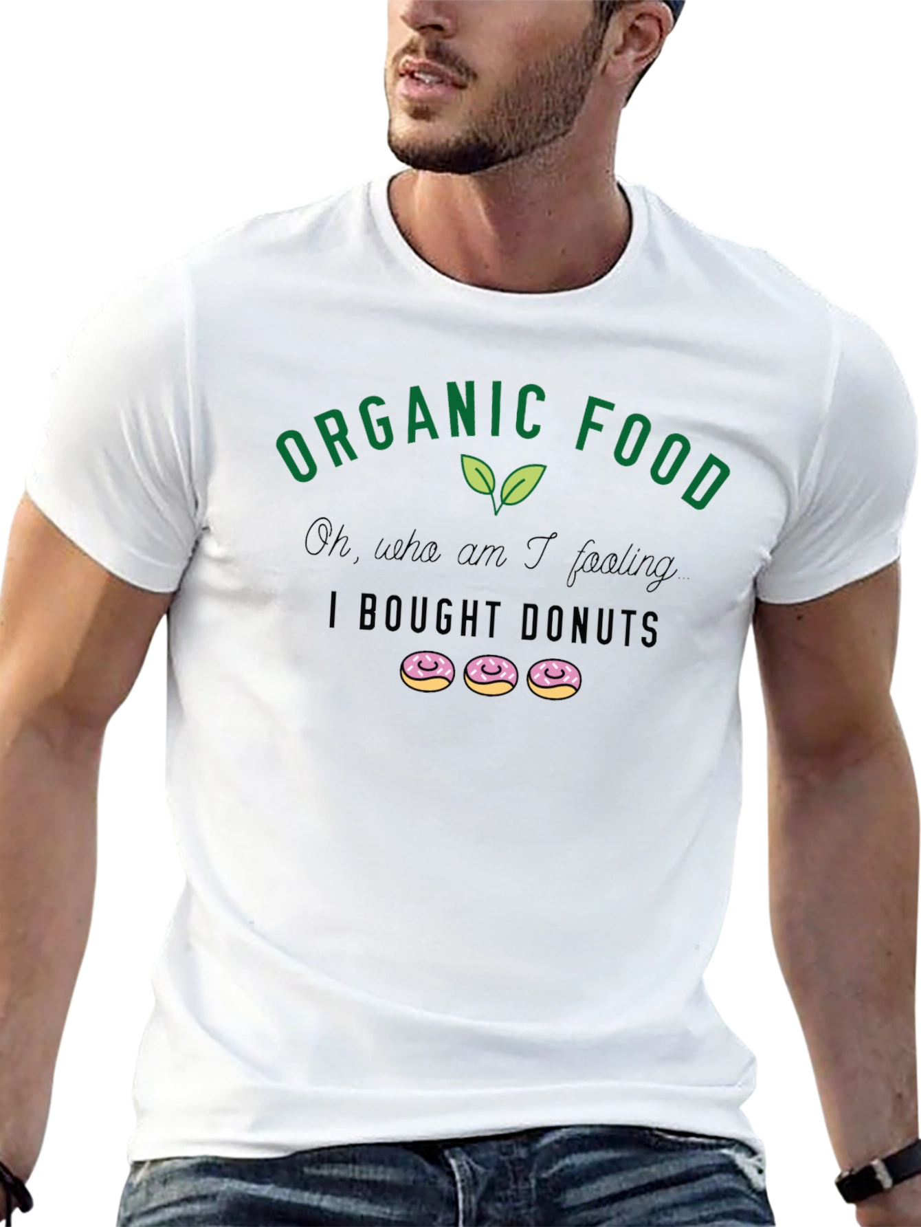 Black Organic Food Donut Lover T-Shirt view 13