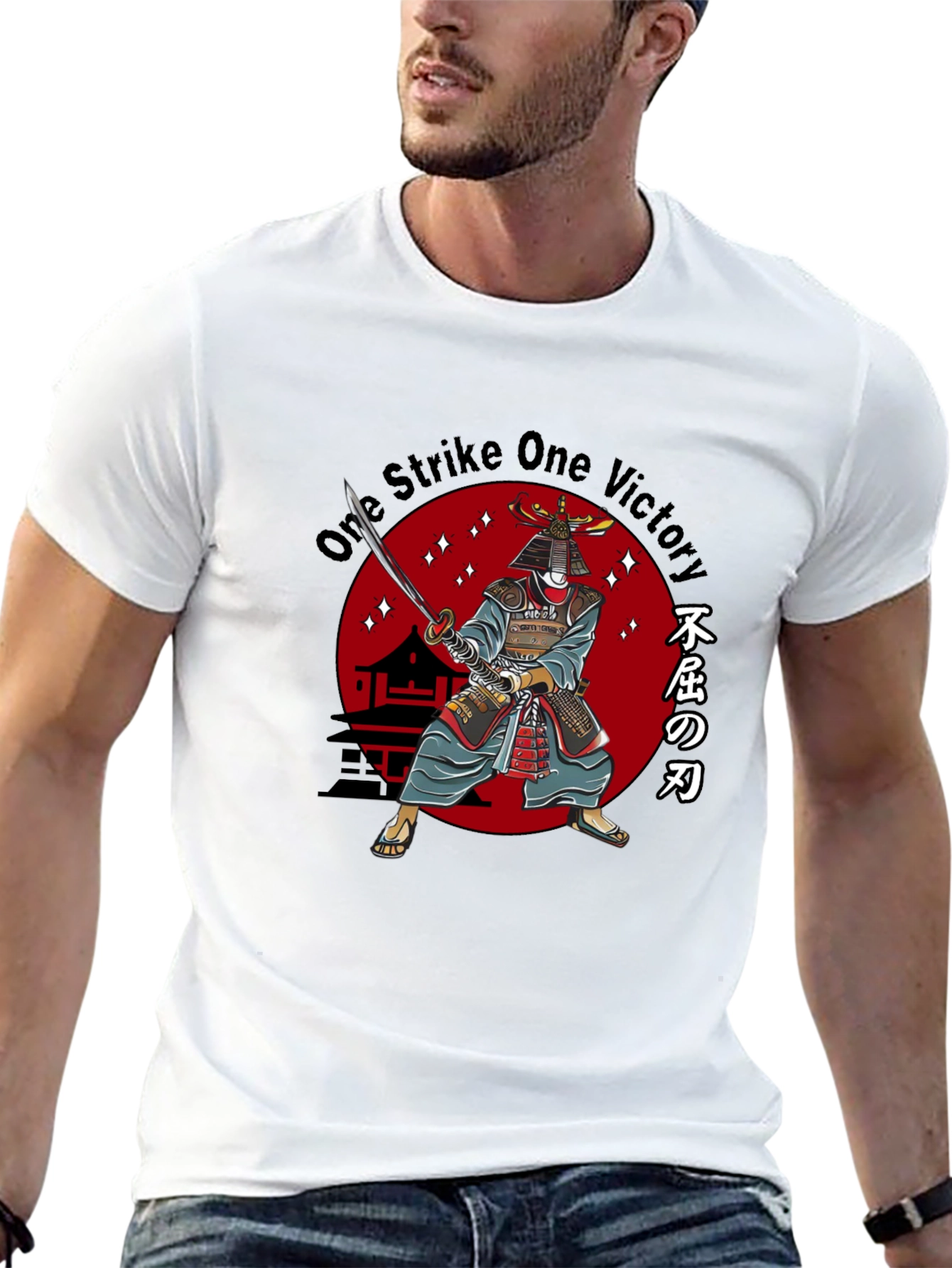 Black Samurai One Strike Victory Graphic Tee view 13