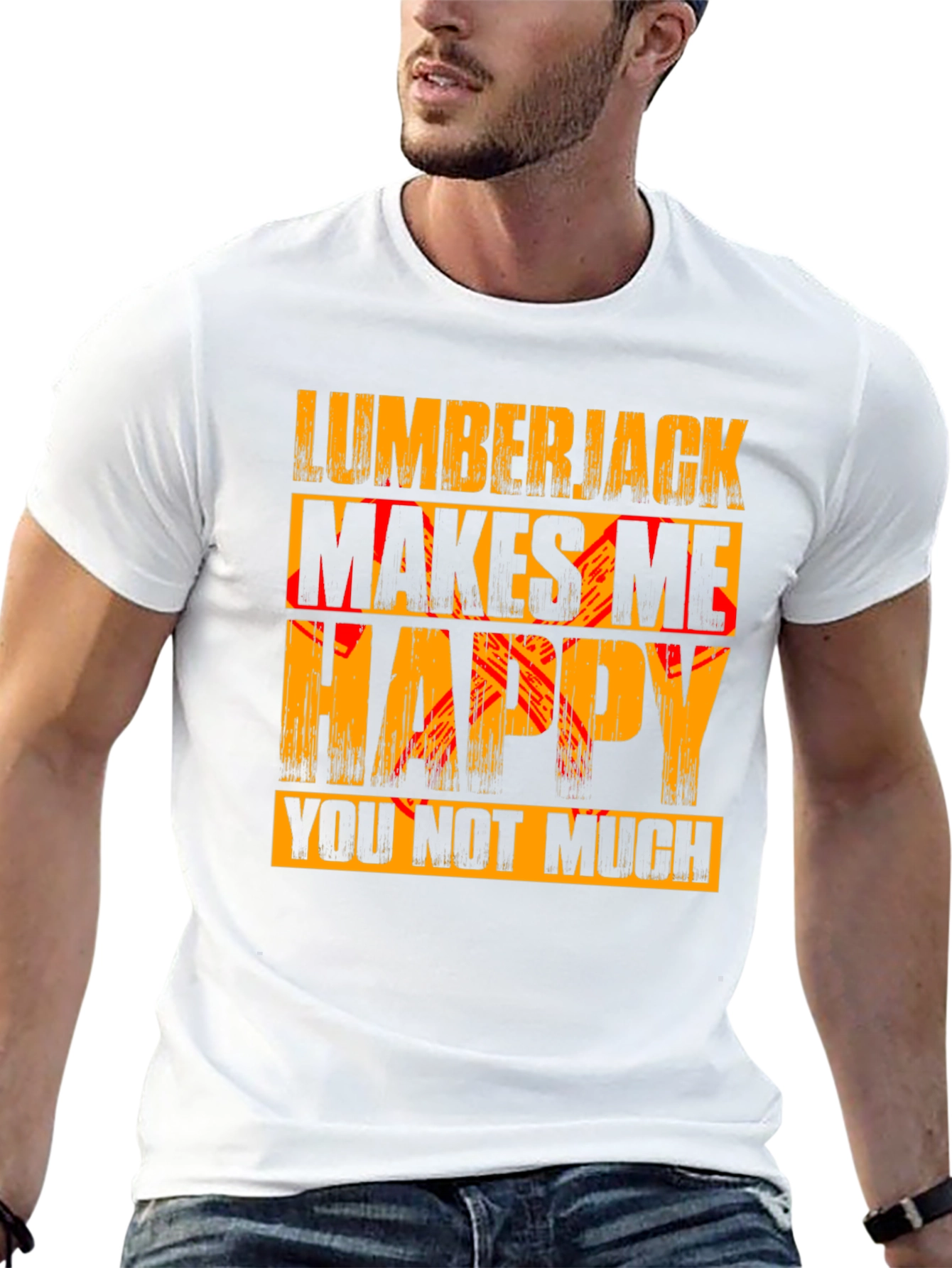 Black Lumberjack Makes Me Happy Graphic Tee view 13