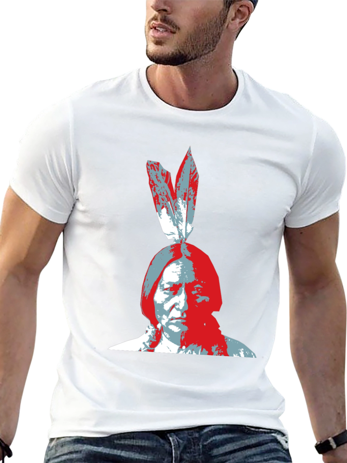 Black Native American Chief Graphic Tee view 13