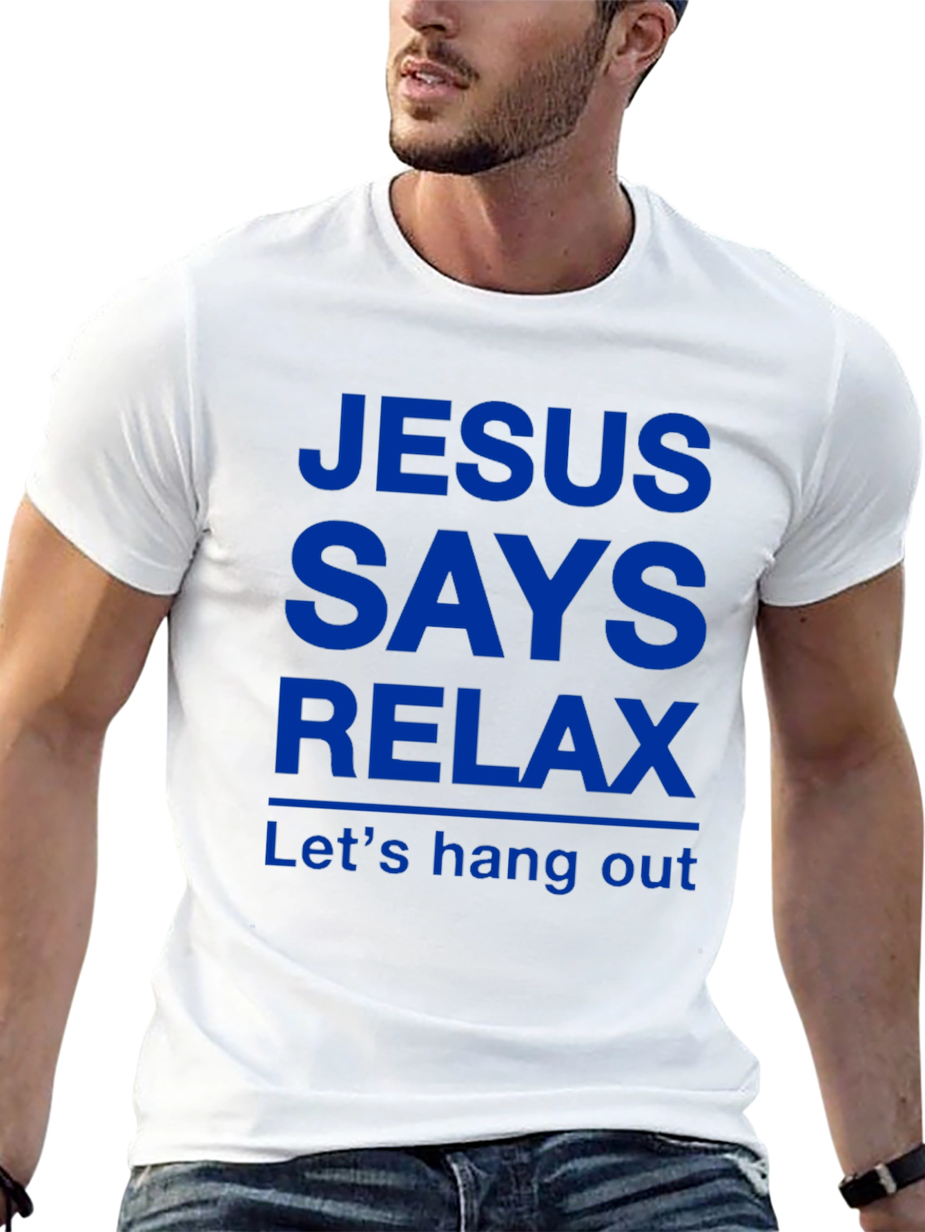 Black Jesus Says Relax T-Shirt - Funny Graphic Tee view 13