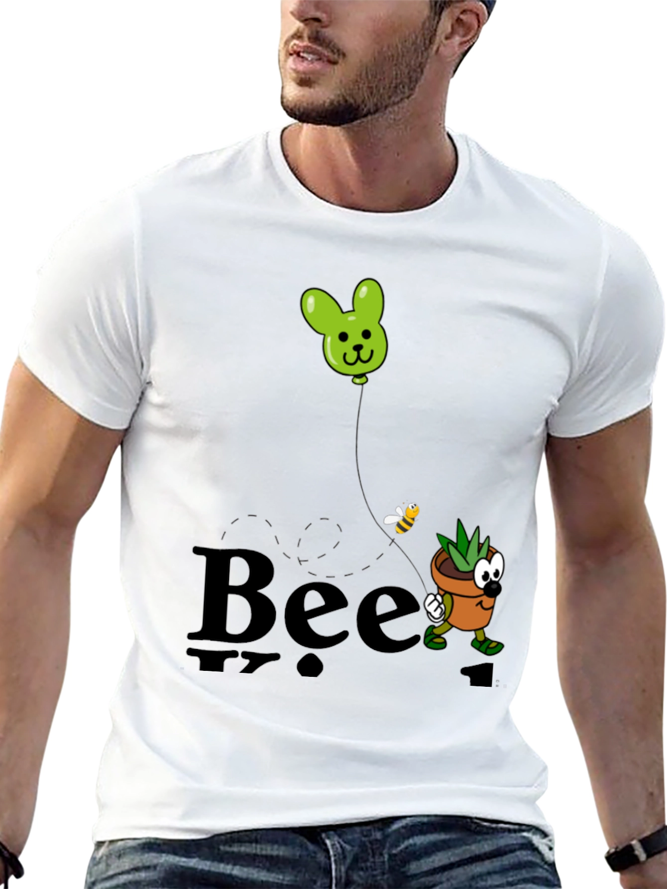 Black Bee Kind Funny Plant T-Shirt view 13
