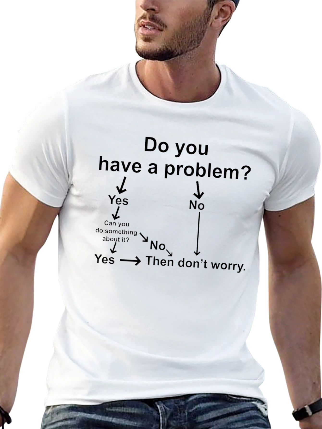Black Problem Solving T-Shirt - Funny Flowchart Tee view 13