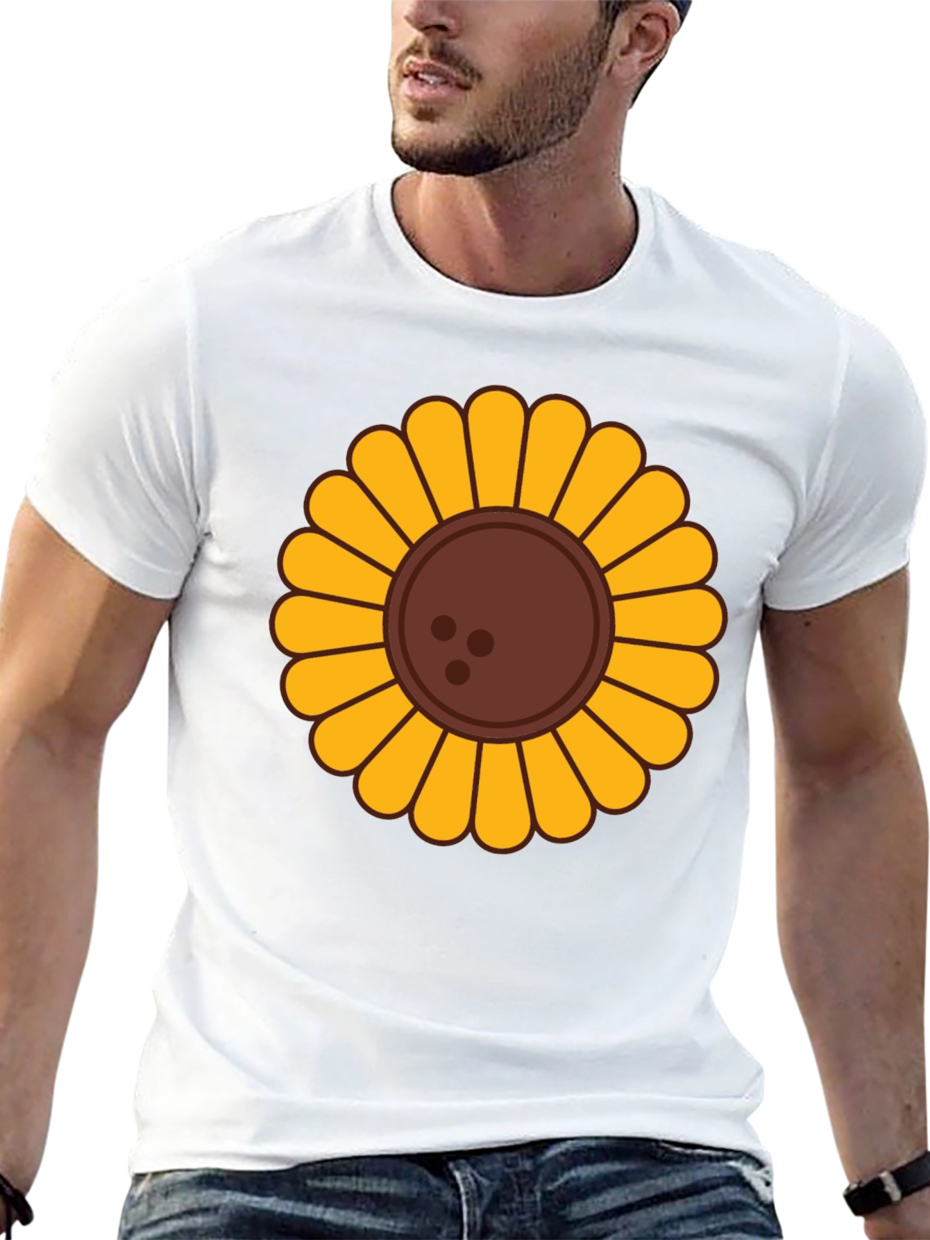 Black Sunflower Graphic T-Shirt - Unisex Black Tee view 13
