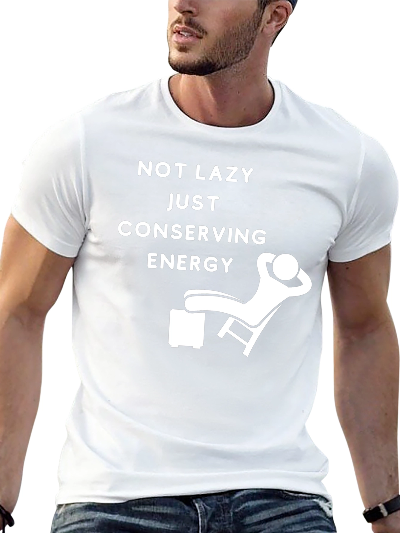 Black Conserving Energy Graphic Tee - Relaxed Fit Black T-Shirt view 13
