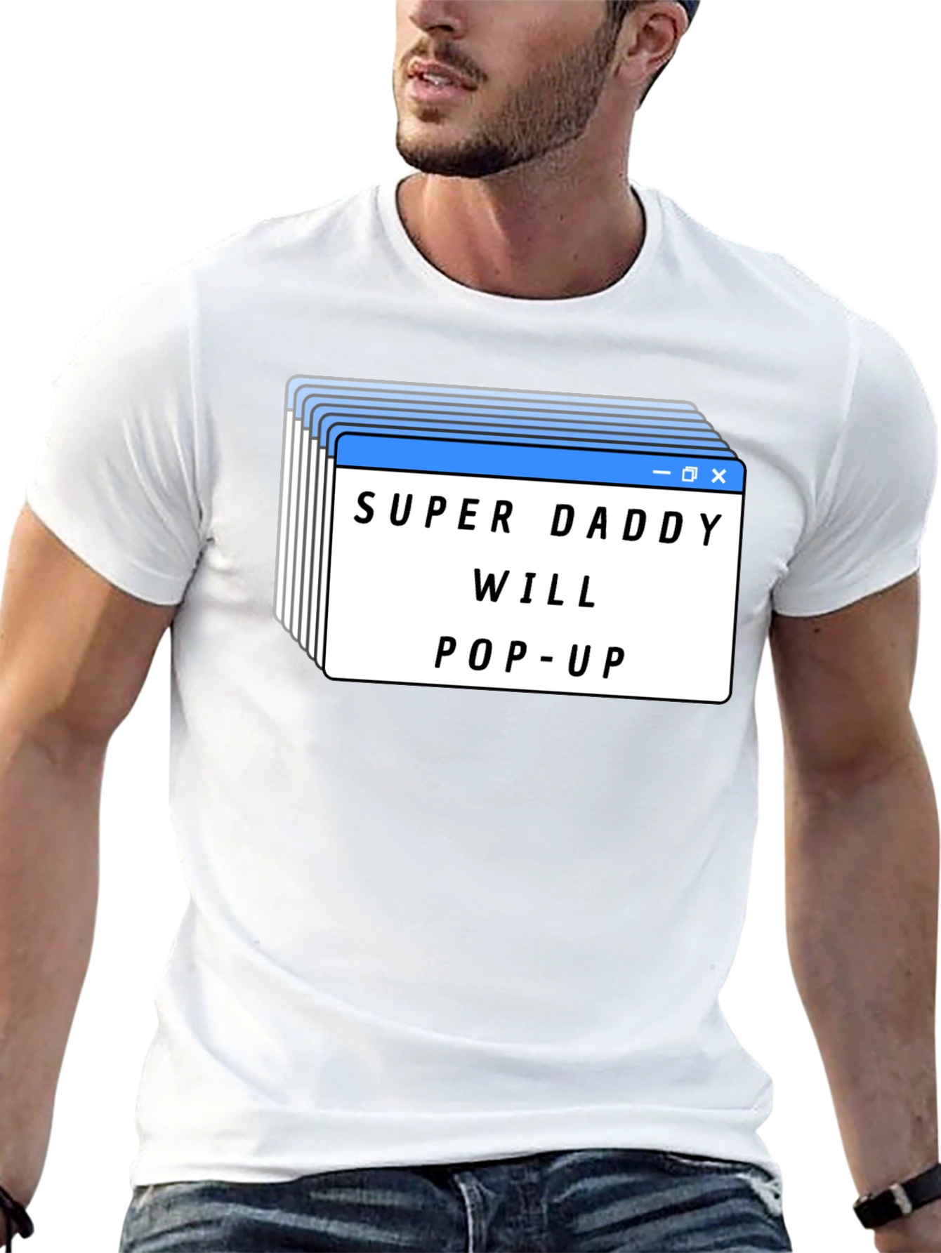 Black Super Daddy Will Pop-Up Black T-Shirt view 13