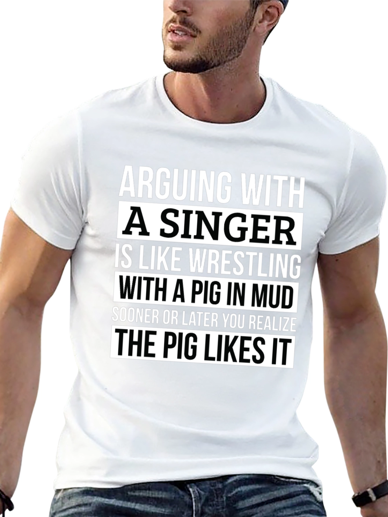 Black Arguing with a Singer T-Shirt - Funny Musician Tee view 13