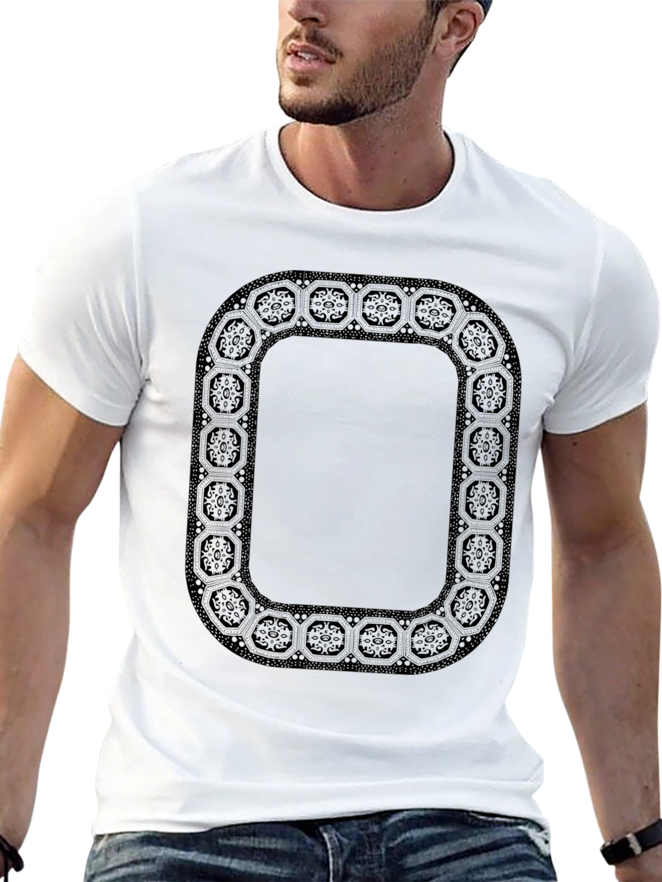 Black Black Ornamental Framed T-Shirt view 13