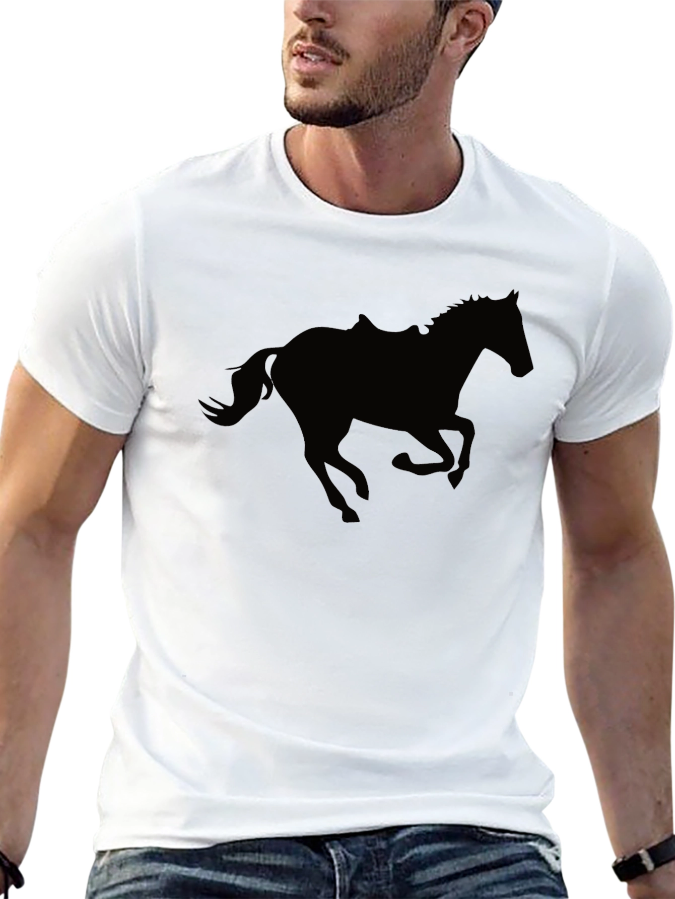 Black Black Horse Silhouette T-Shirt view 13