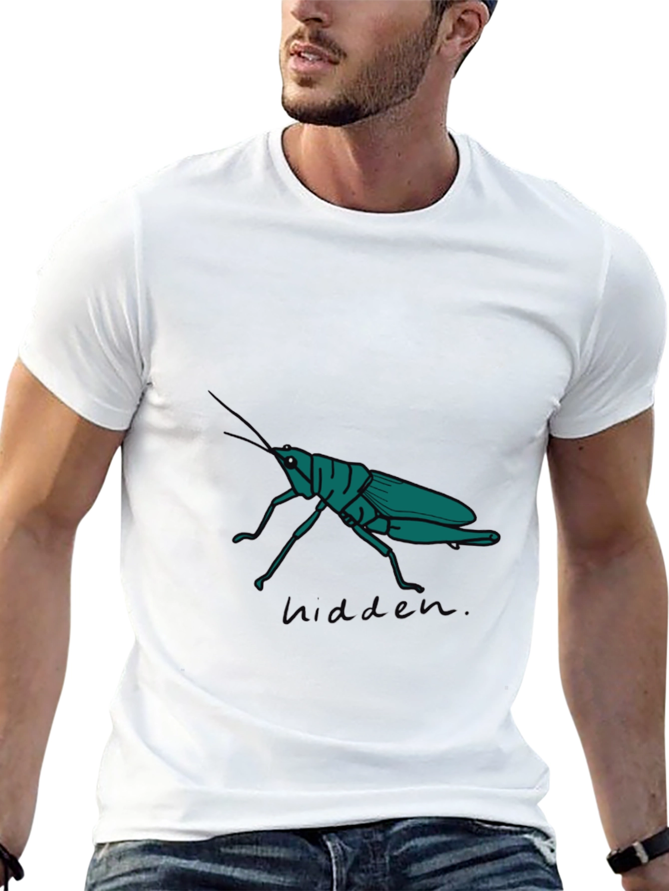 Black Grasshopper Graphic Tee - Hidden Nature Design view 13