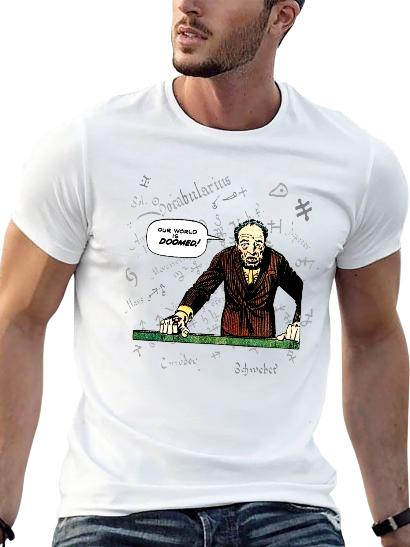 Black Doomed World Graphic T-Shirt - Unique Sci-Fi Design view 13