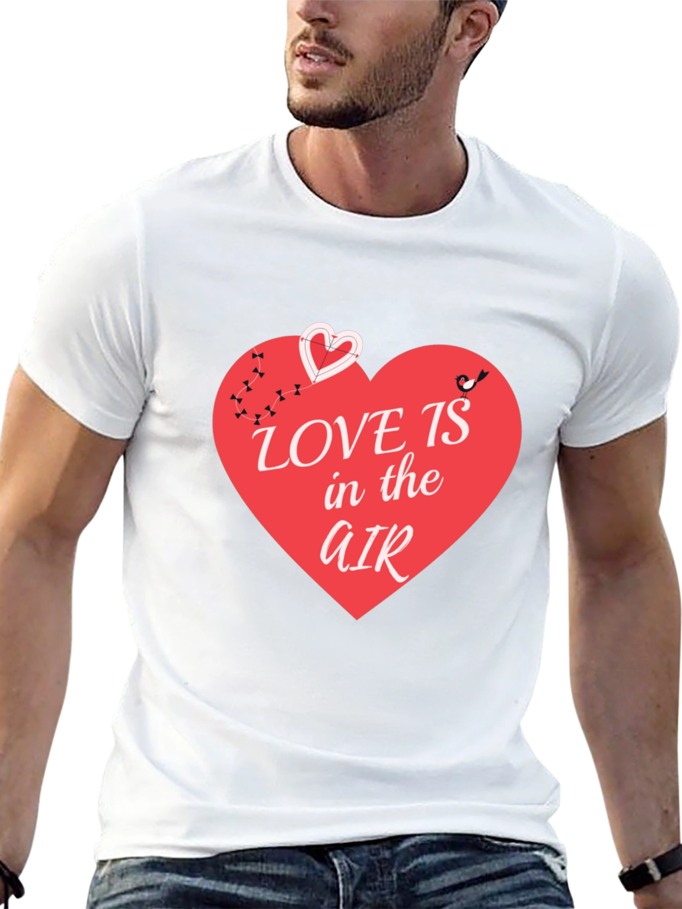 Black Love is in the Air T-Shirt - Graphic Heart Design view 13