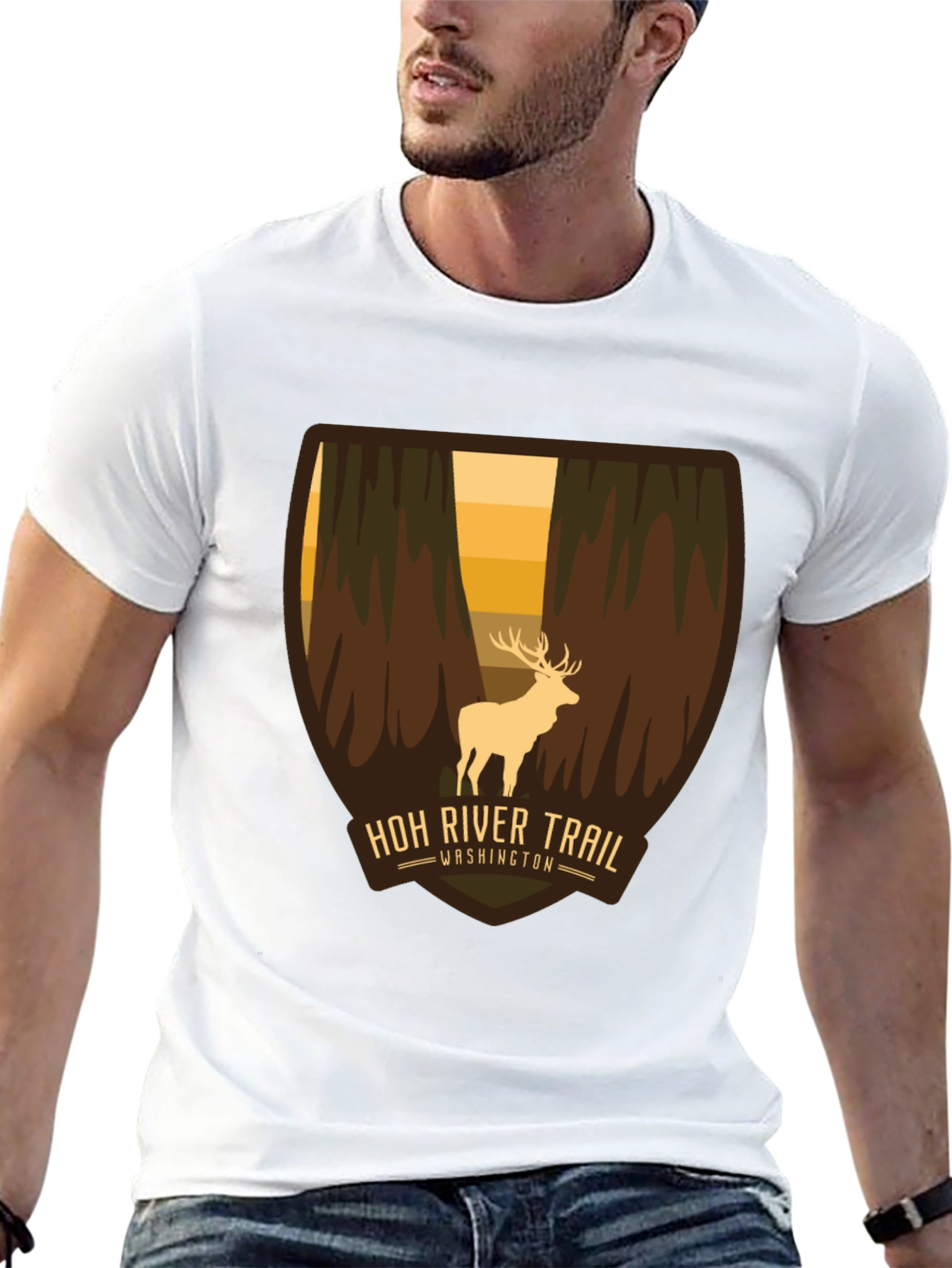 Black Hoh River Trail Washington Graphic Tee view 13