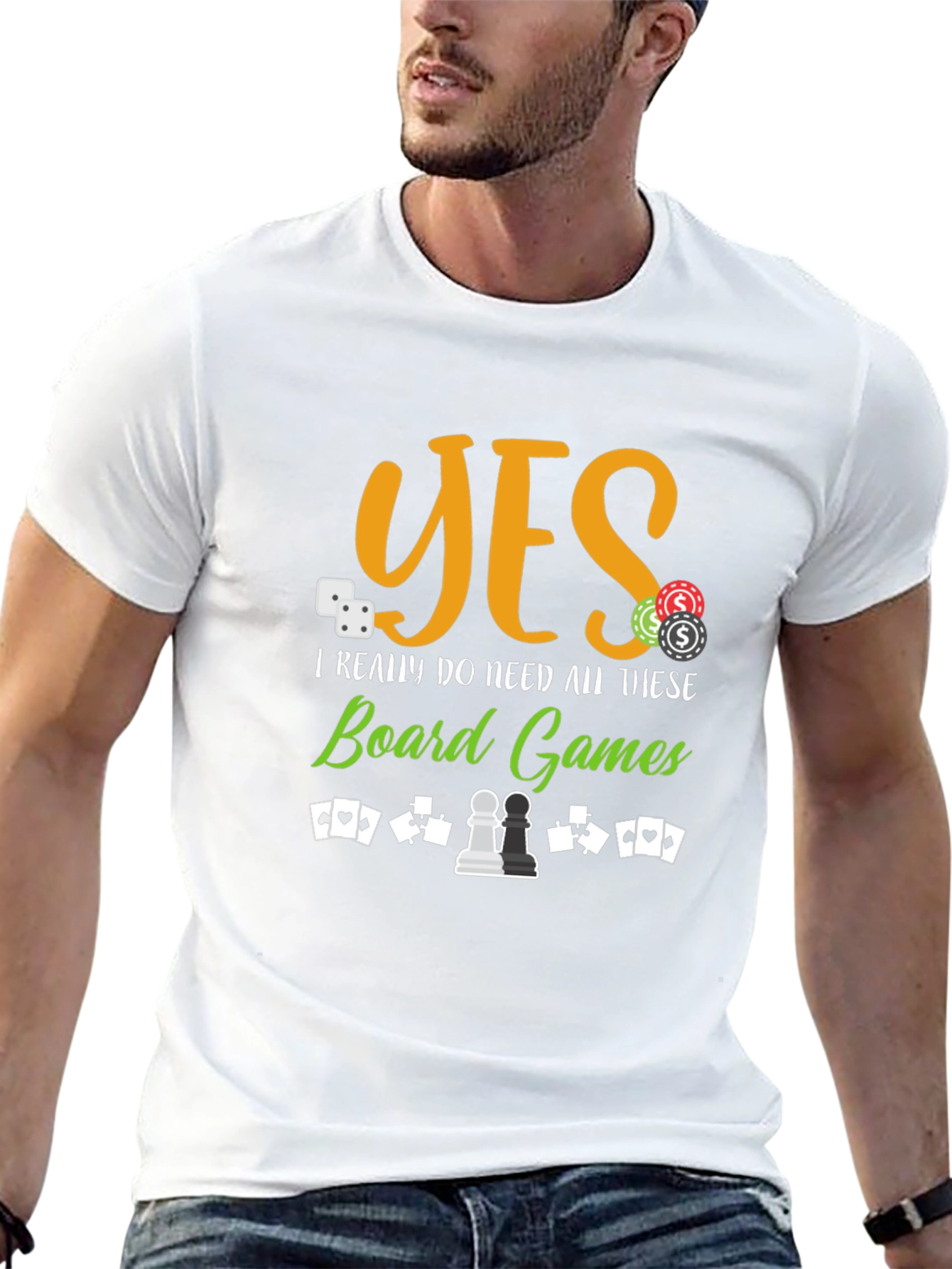 Black Board Games Graphic Tee - Yes I Need These Board Games T-Shirt view 13
