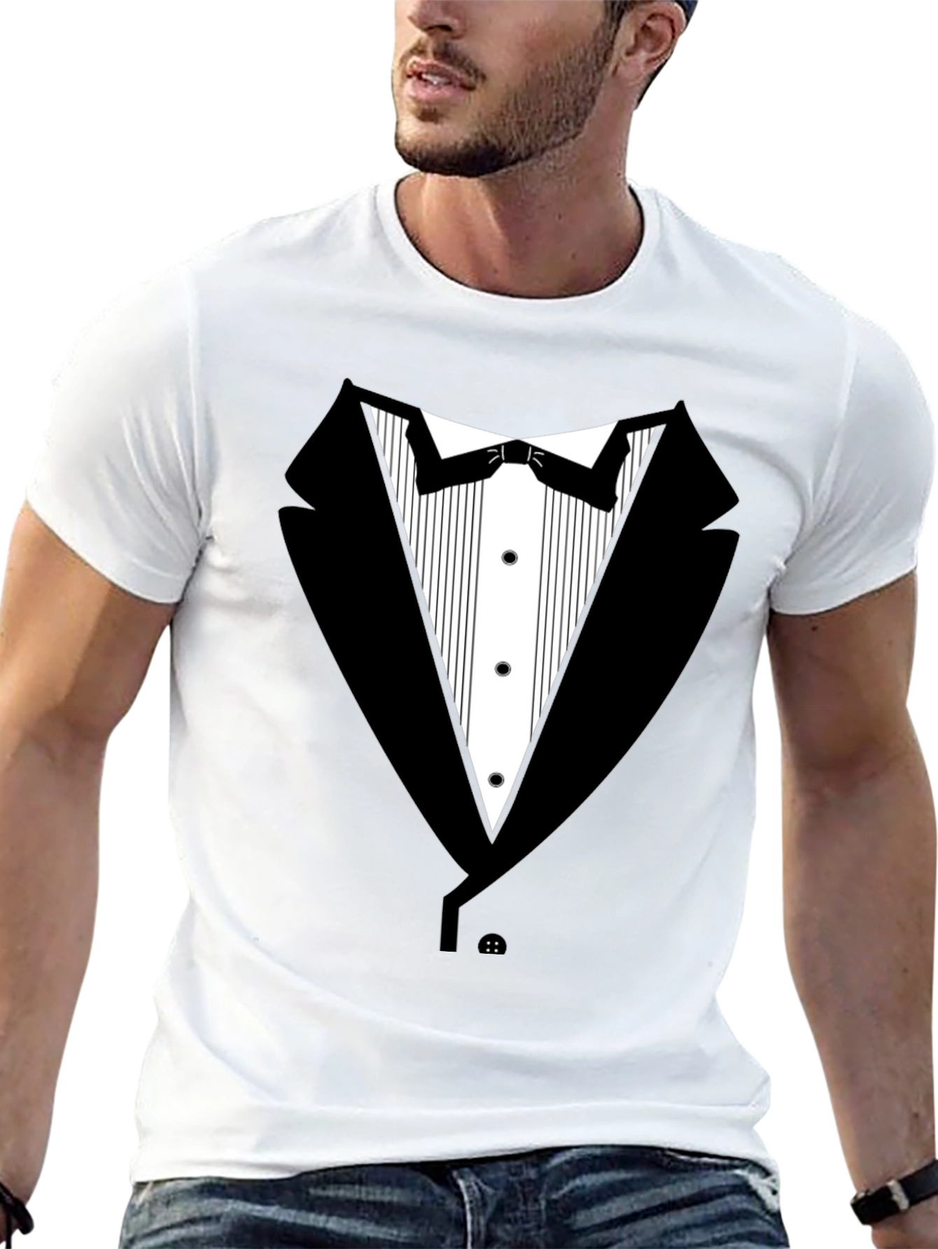Black Tuxedo T-Shirt - Novelty Formal Wear Tee view 13