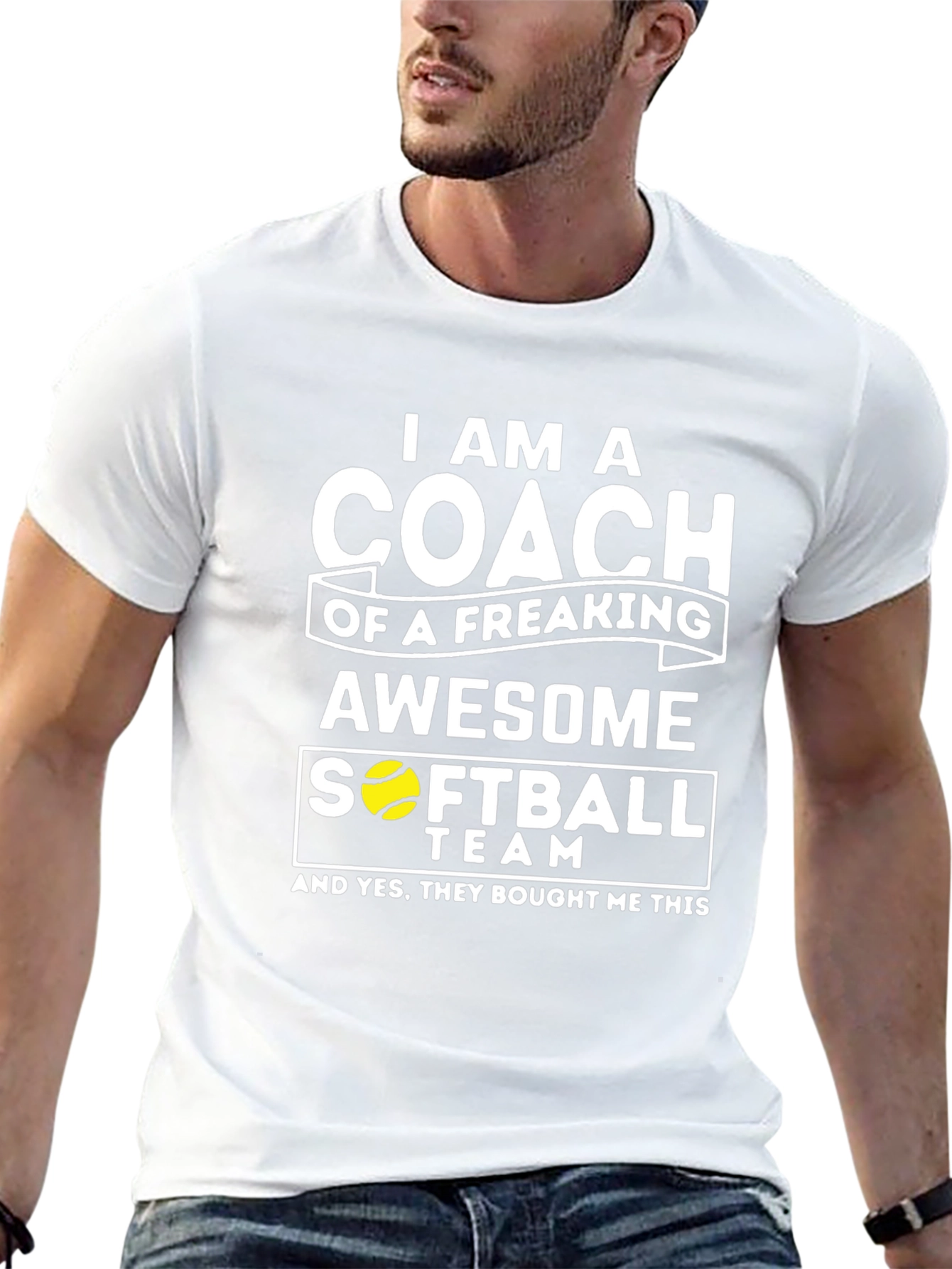 Black Awesome Softball Coach T-Shirt - Novelty Gift view 13