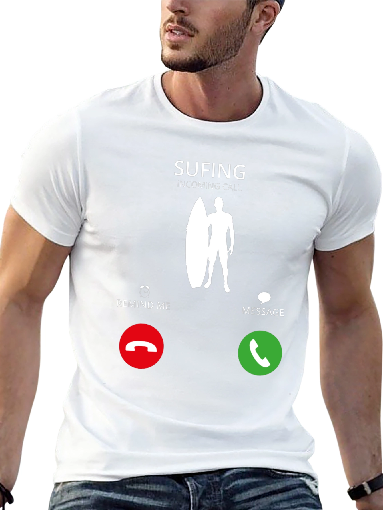 Black Surfing Incoming Call T-Shirt - Surf's Up! view 13