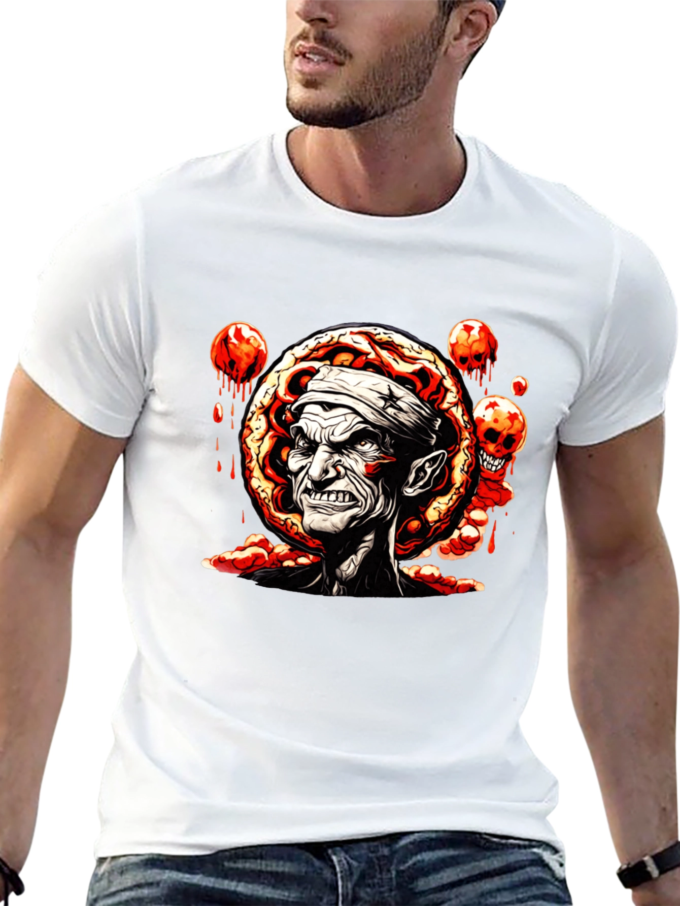 Black Creepy Zombie Graphic Tee - Black view 13