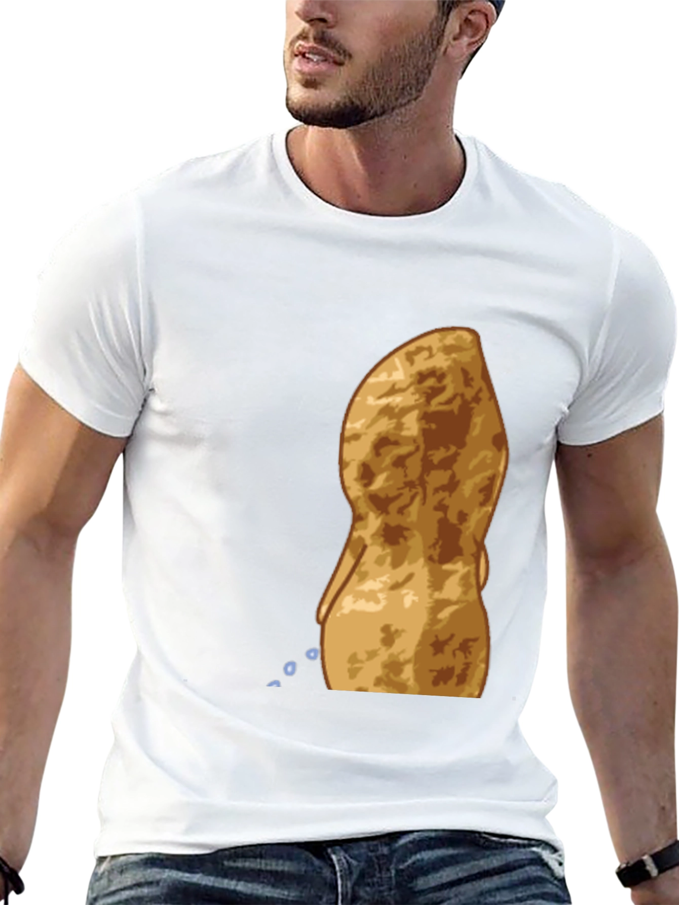 Peeing Peanut Funny Graphic T-Shirt - 13