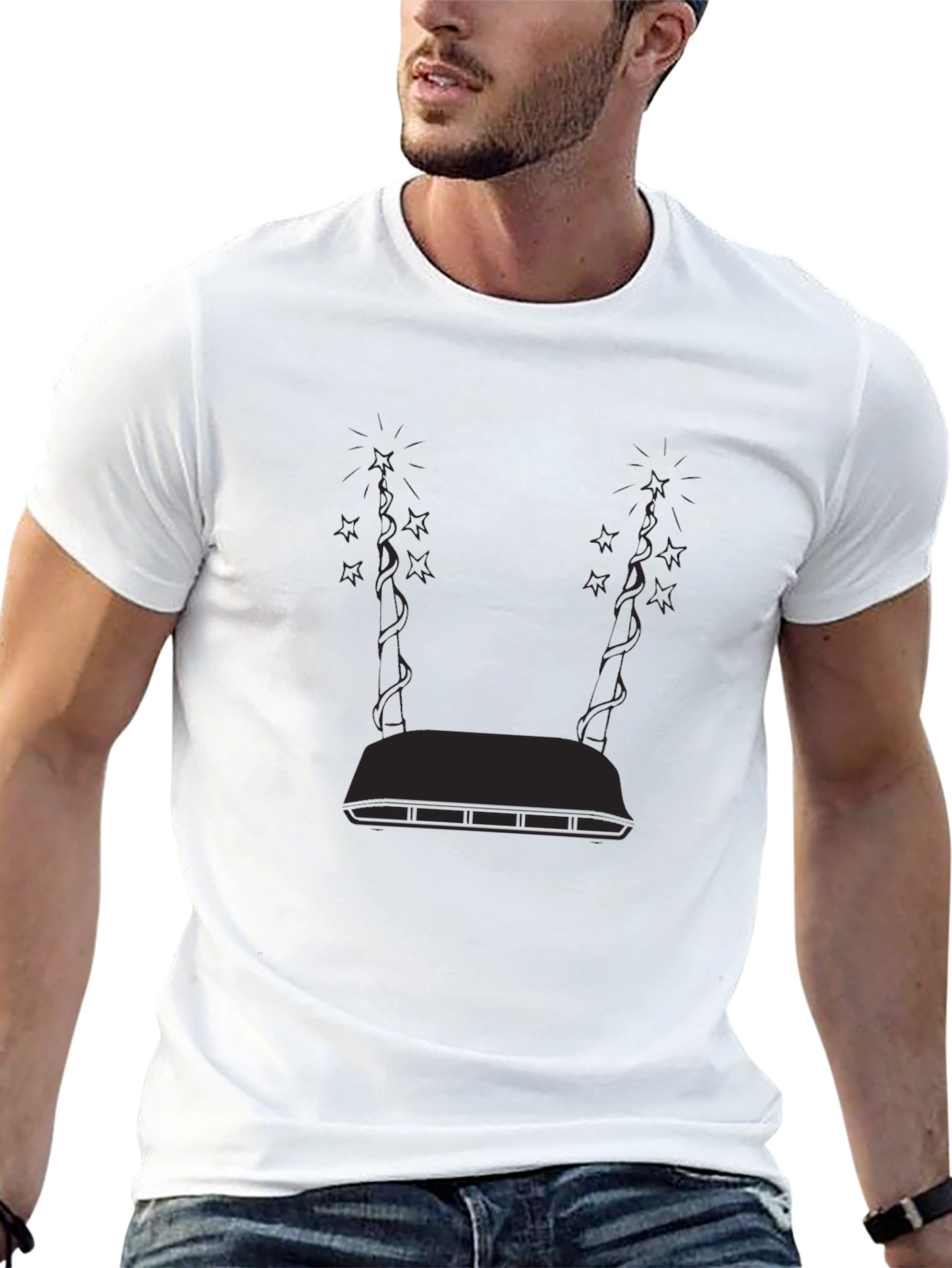 Modern Graphic Black T-Shirt - Abstract Design - 13