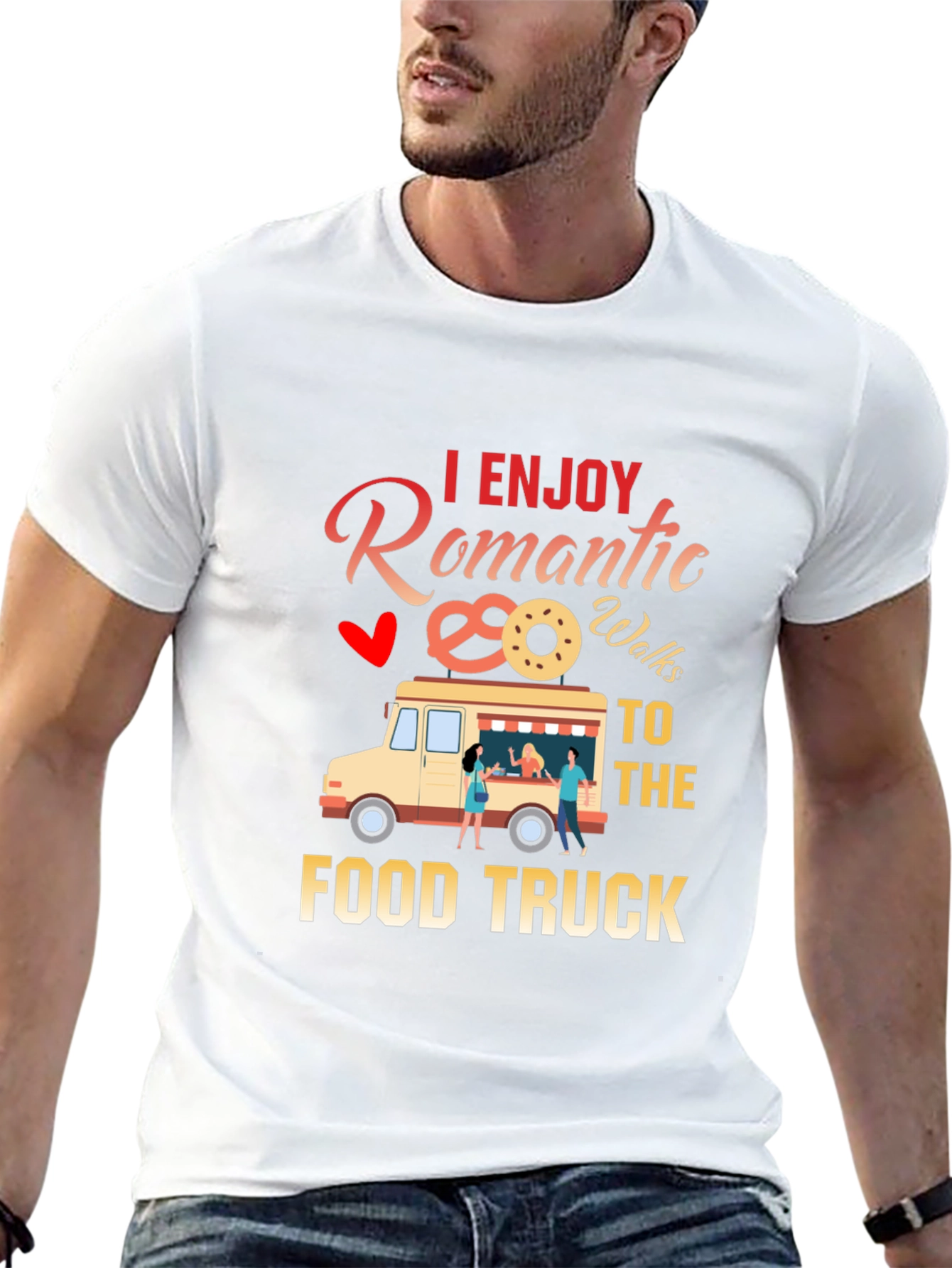 Black Romantic Food Truck T-Shirt view 13