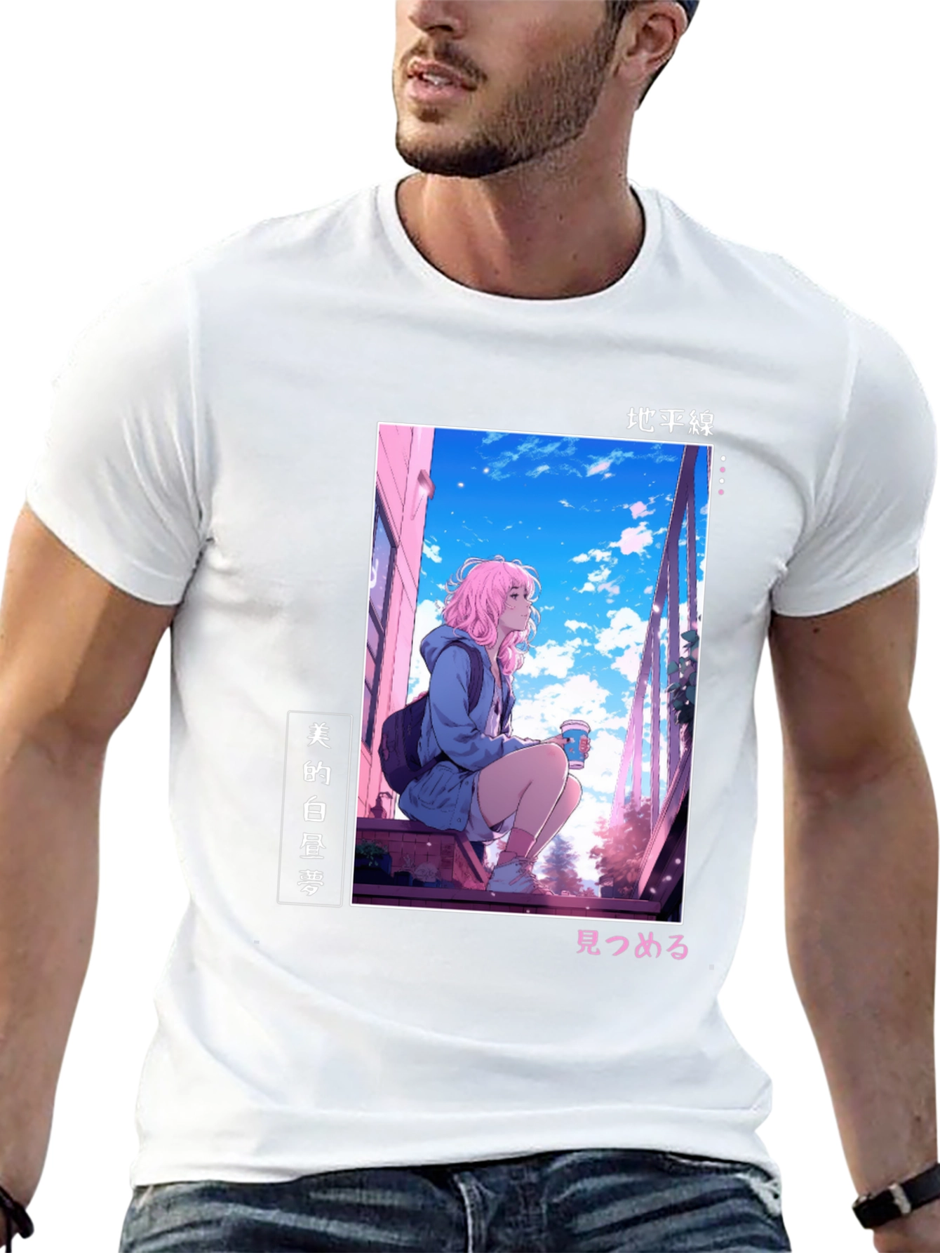 Black Anime Girl Black T-Shirt view 13