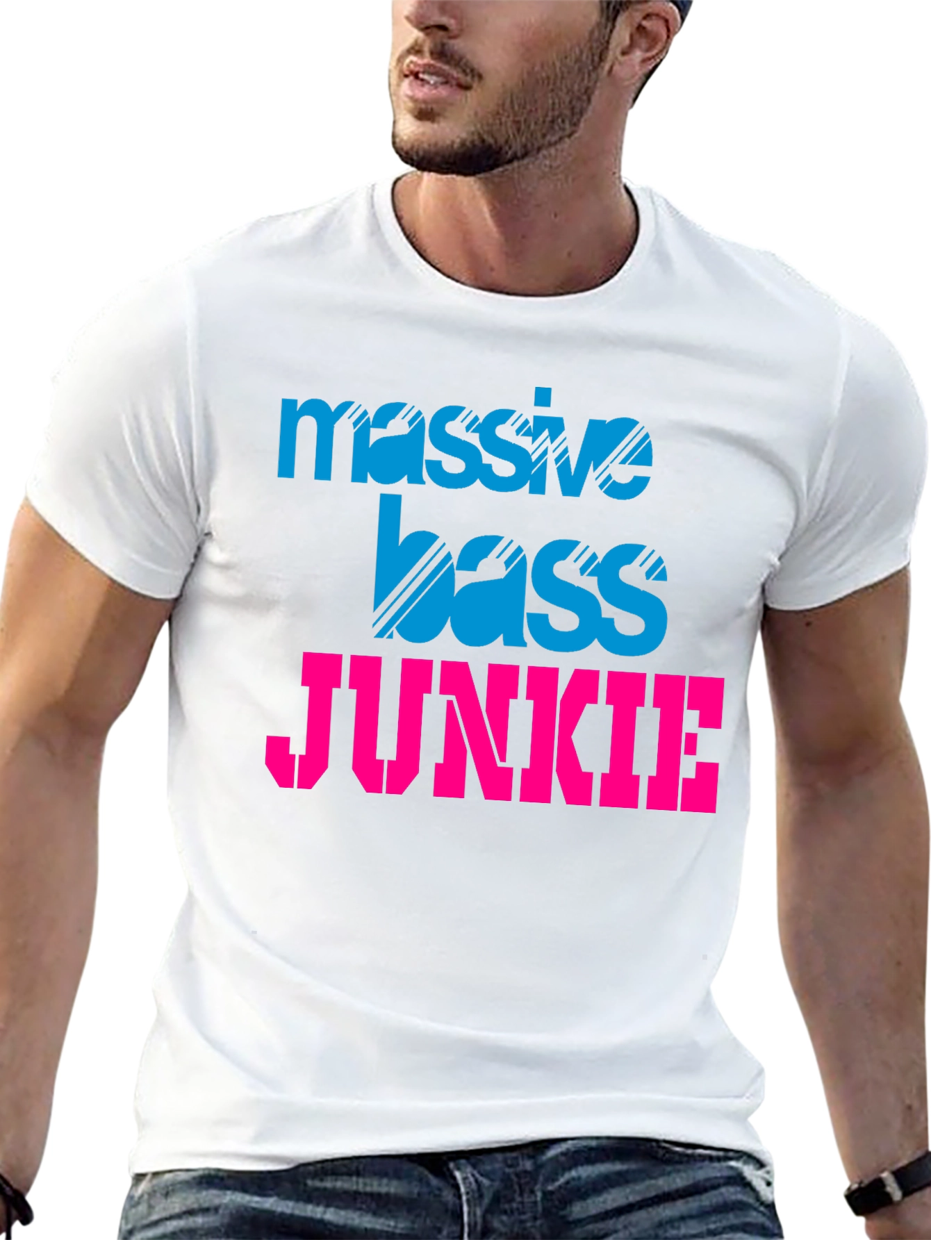Black Massive Bass Junkie Black Graphic Tee view 13