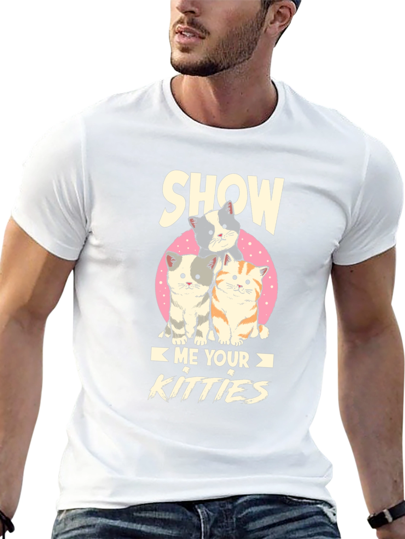 Black Show Me Your Kitties Cat Lover T-Shirt view 13