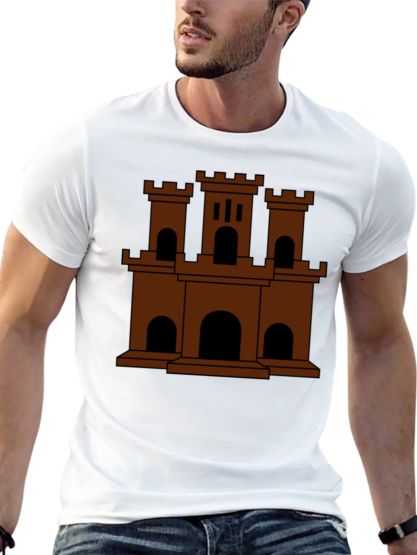 Black Castle Graphic Tee - Classic Brown Design view 13