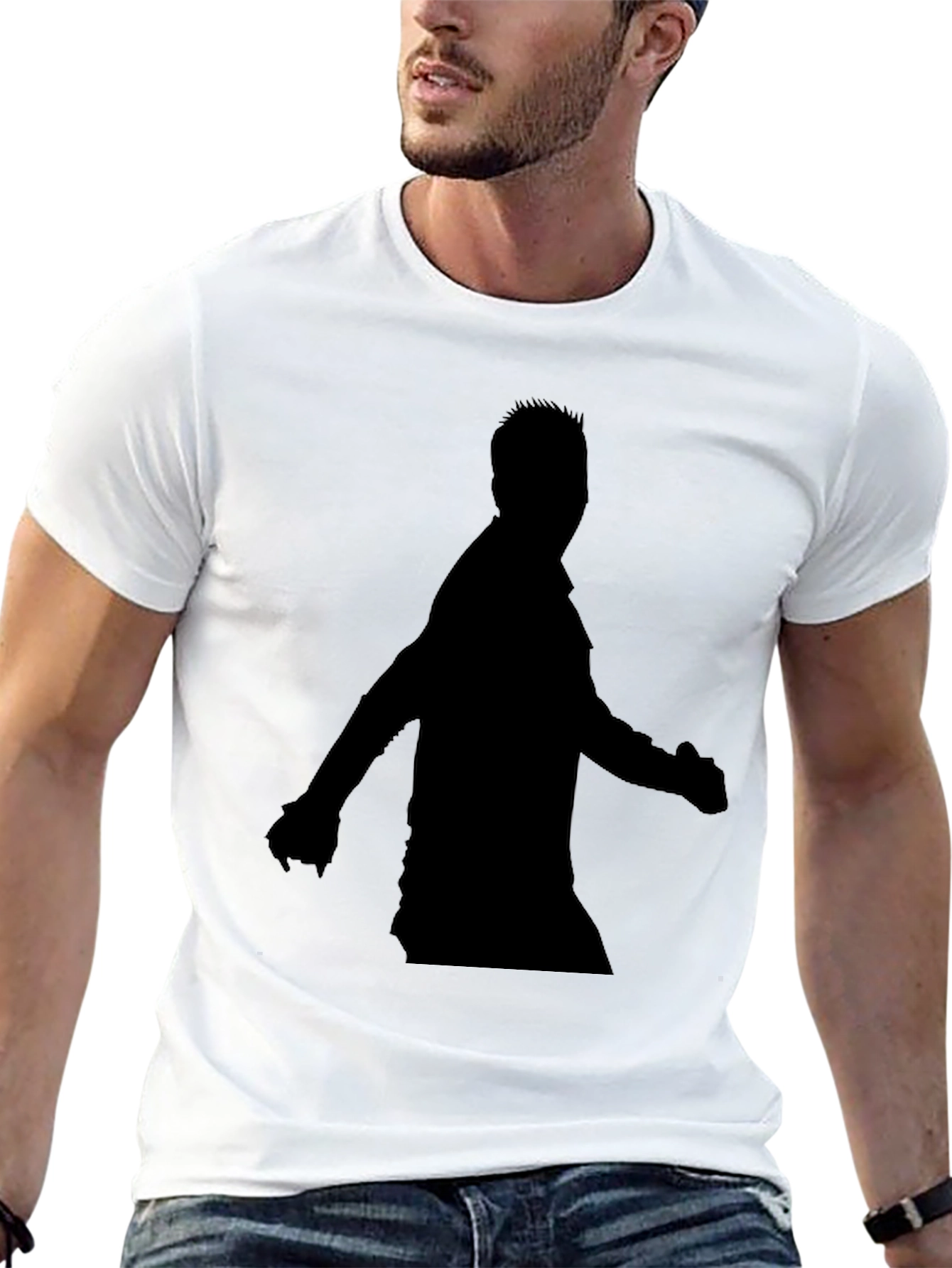 Black Men's Black Silhouette Graphic Tee view 13