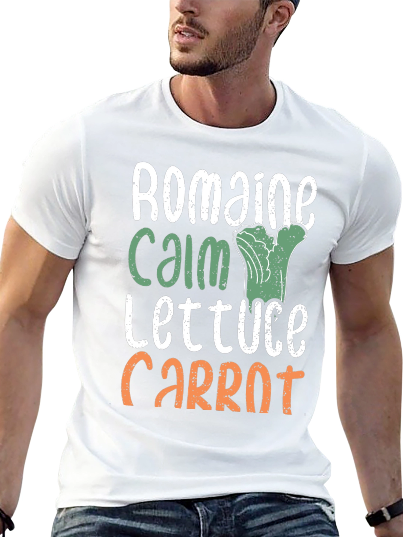 Black Romaine Calm Funny Vegetable T-Shirt view 13