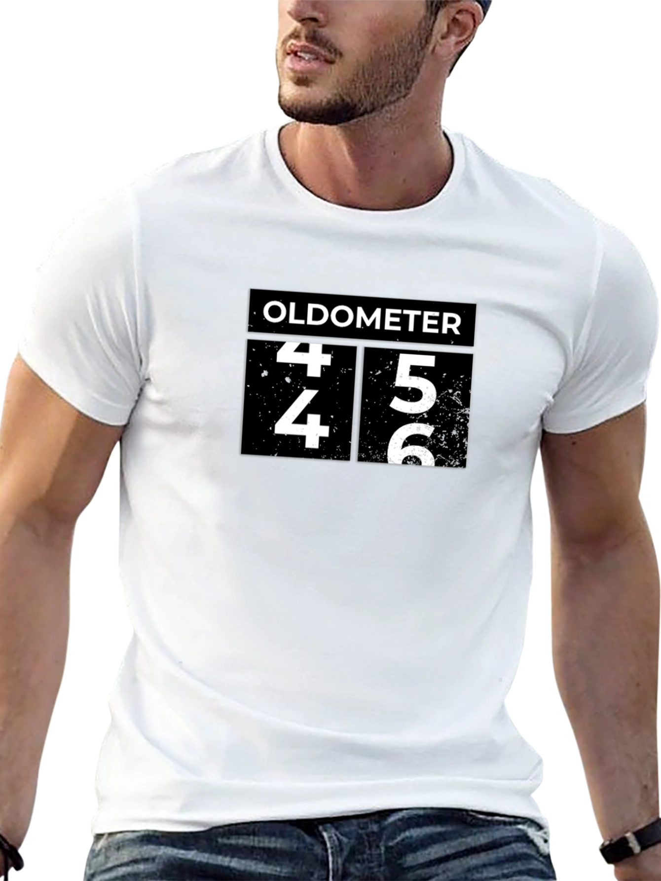 Black Oldometer Funny Birthday T-Shirt - Turning 45! view 13