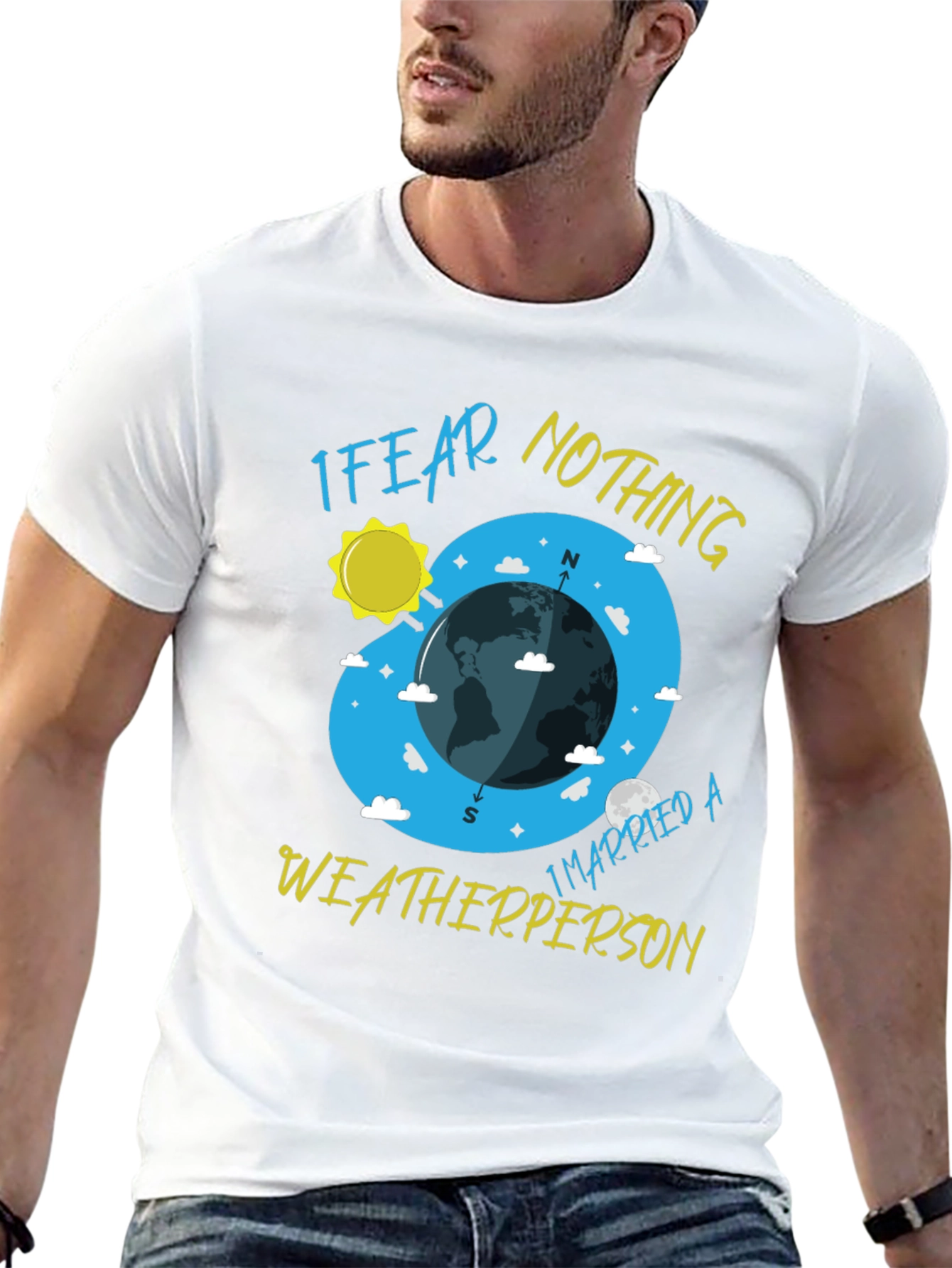 Black I Fear Nothing Weatherperson T-Shirt view 13