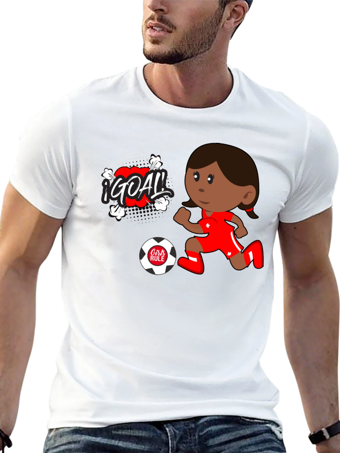 Black Girls Rule Soccer Goal T-Shirt view 13