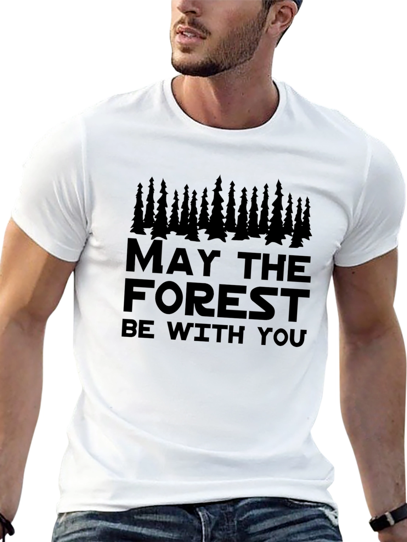 Black May The Forest Be With You Graphic Tee view 13