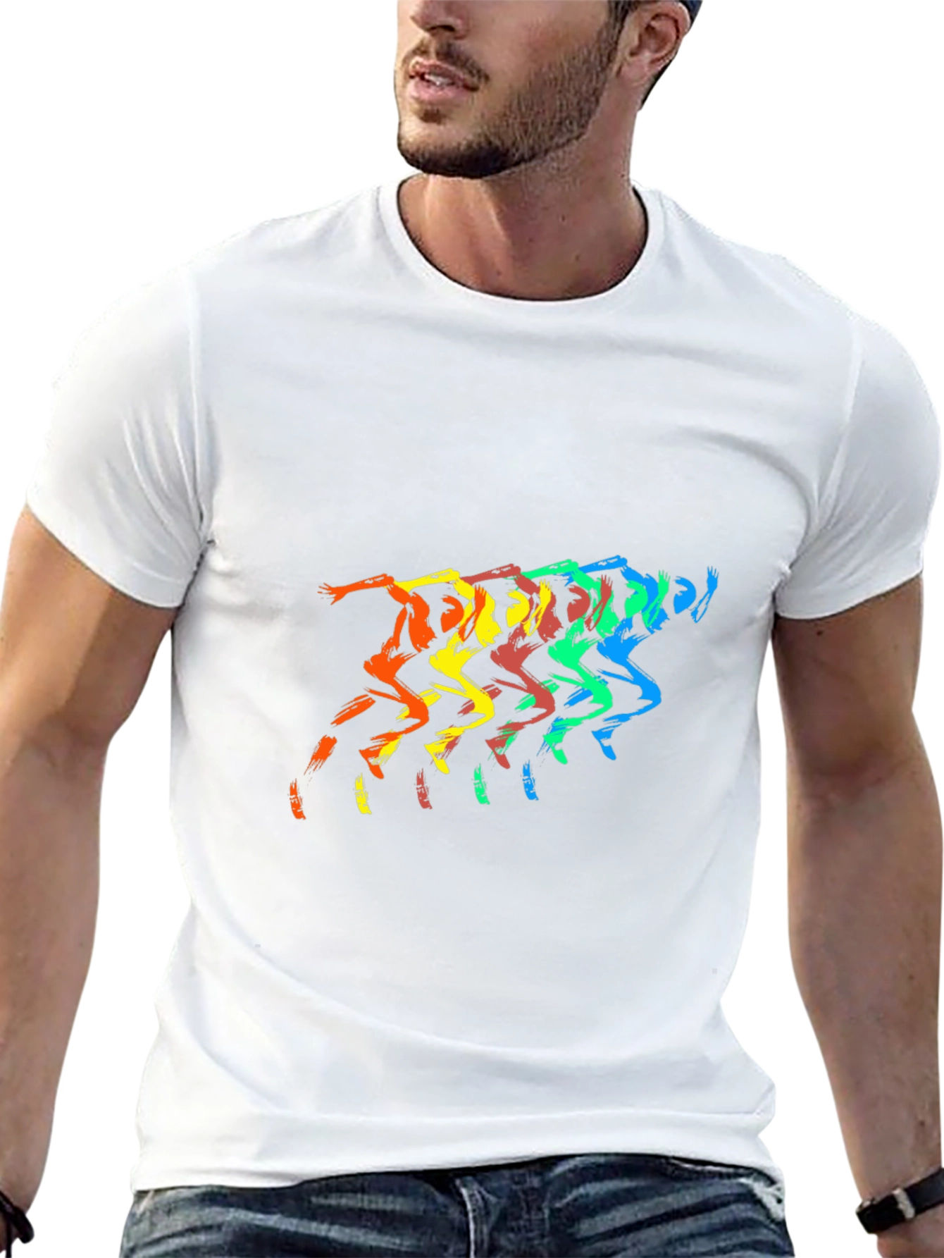 Black Rainbow Runner Black T-Shirt - Men's view 13