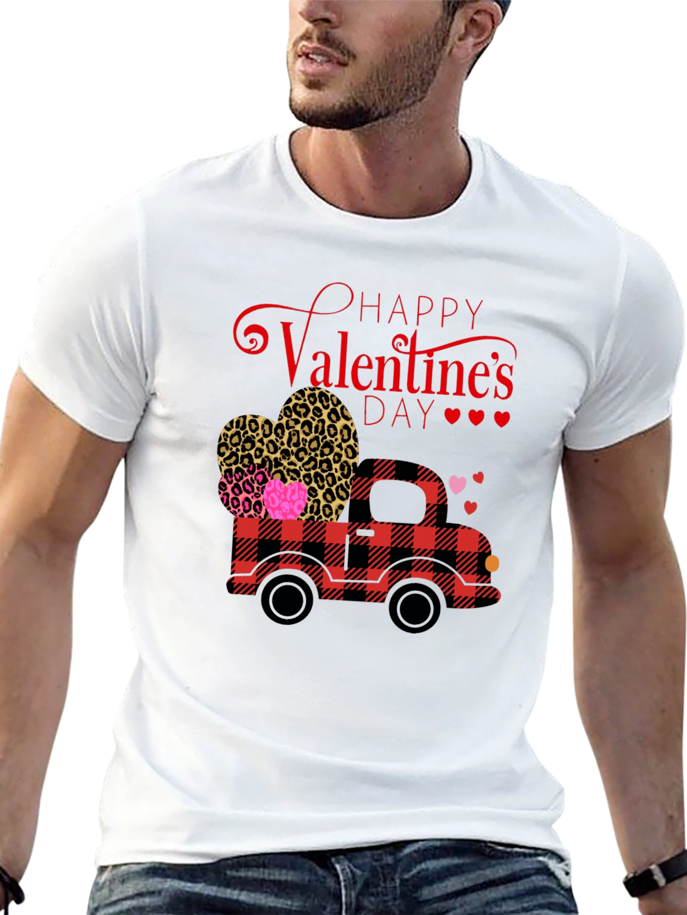 Black Valentine's Day Truck Graphic Tee view 13
