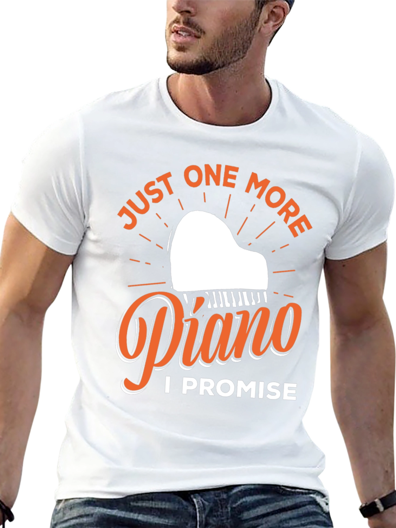 Black Just One More Piano T-Shirt - Musician Gift view 13