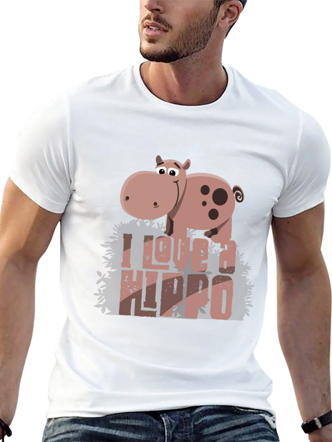 Black I Love a Hippo Graphic Tee view 13