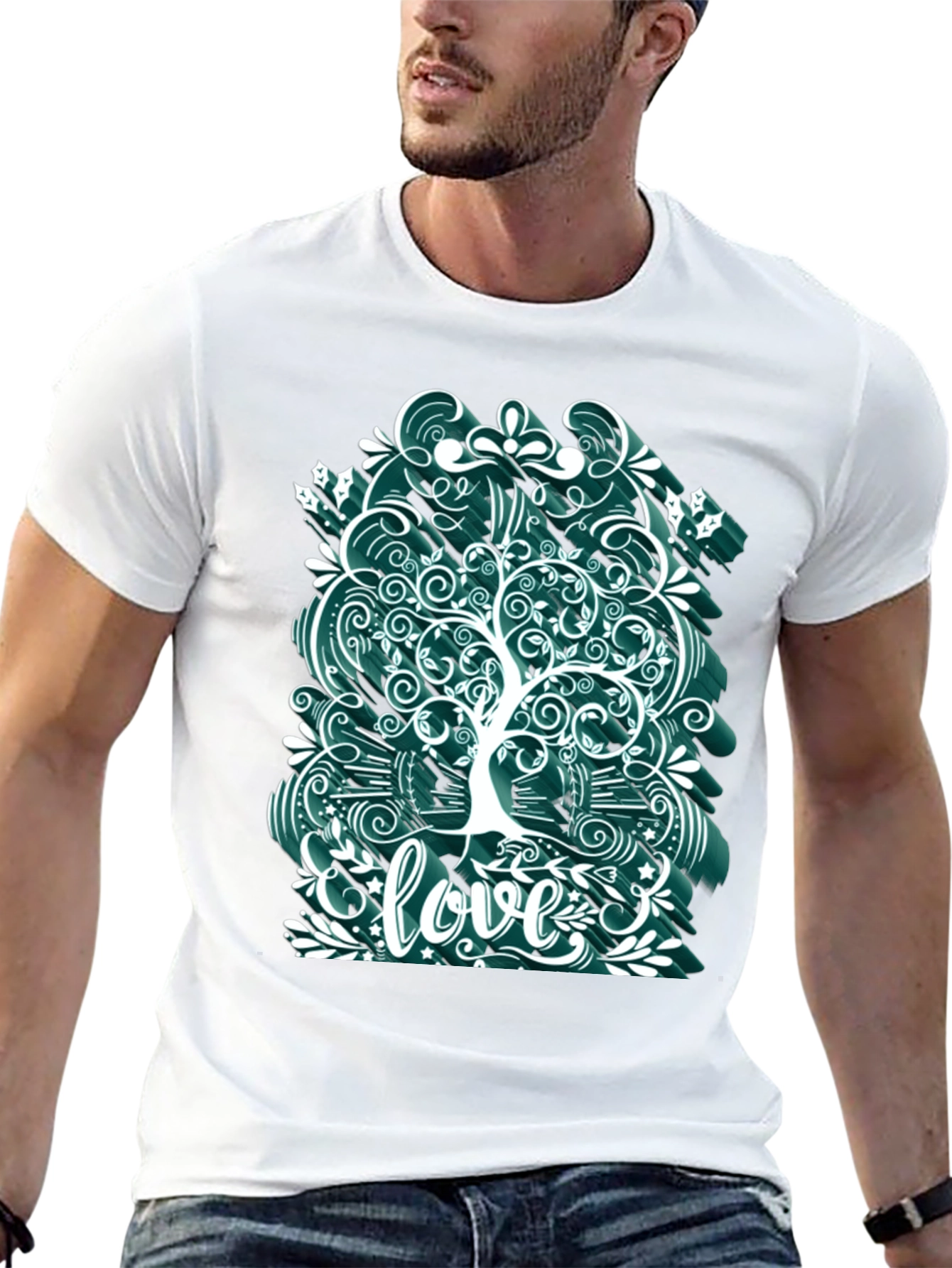 Black Love Tree Graphic Tee - Unique Artistic Design view 13