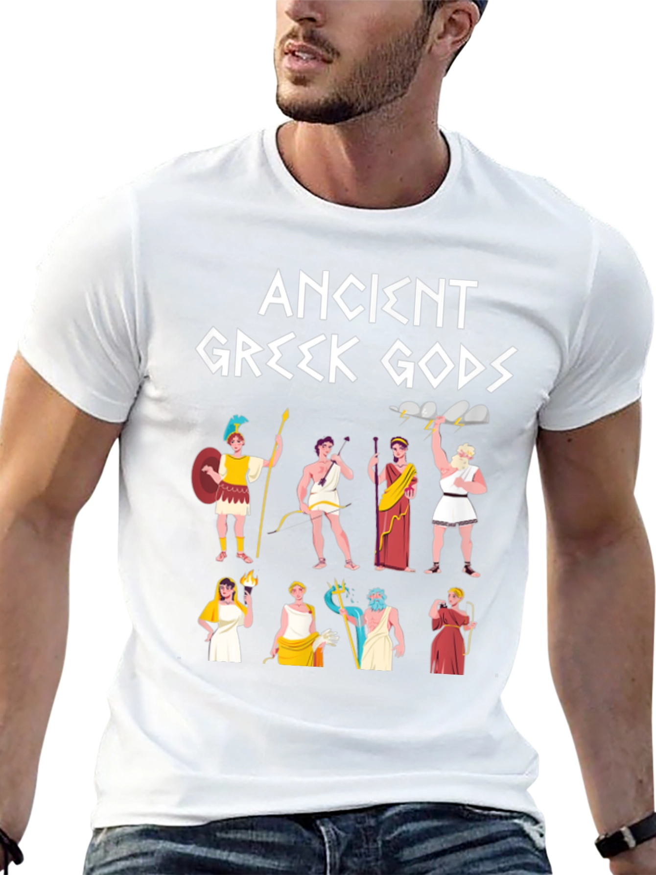 Black Ancient Greek Gods Graphic T-Shirt view 13