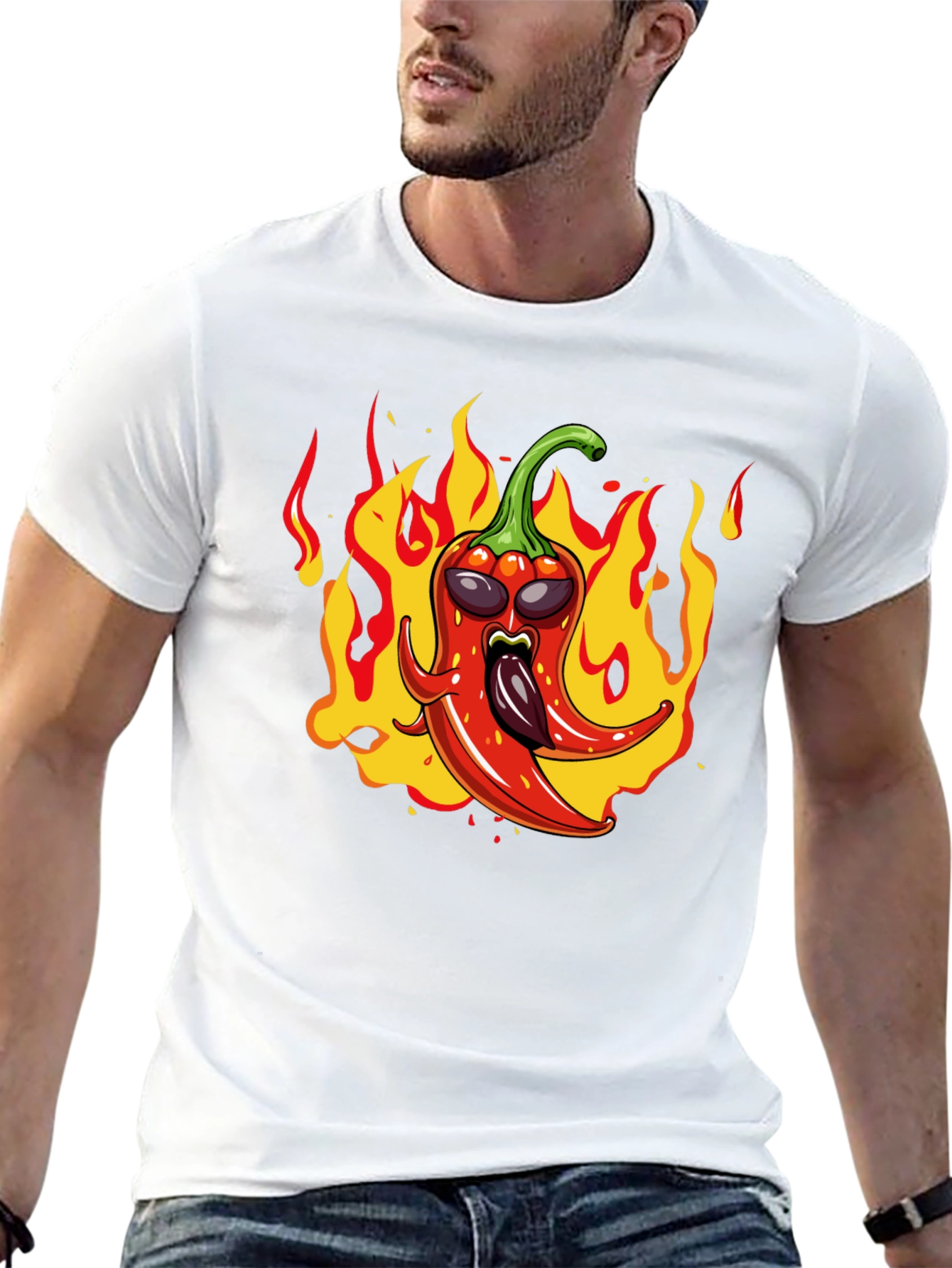 Black Spicy Pepper Graphic Tee - Hot Sauce Lover Shirt view 13