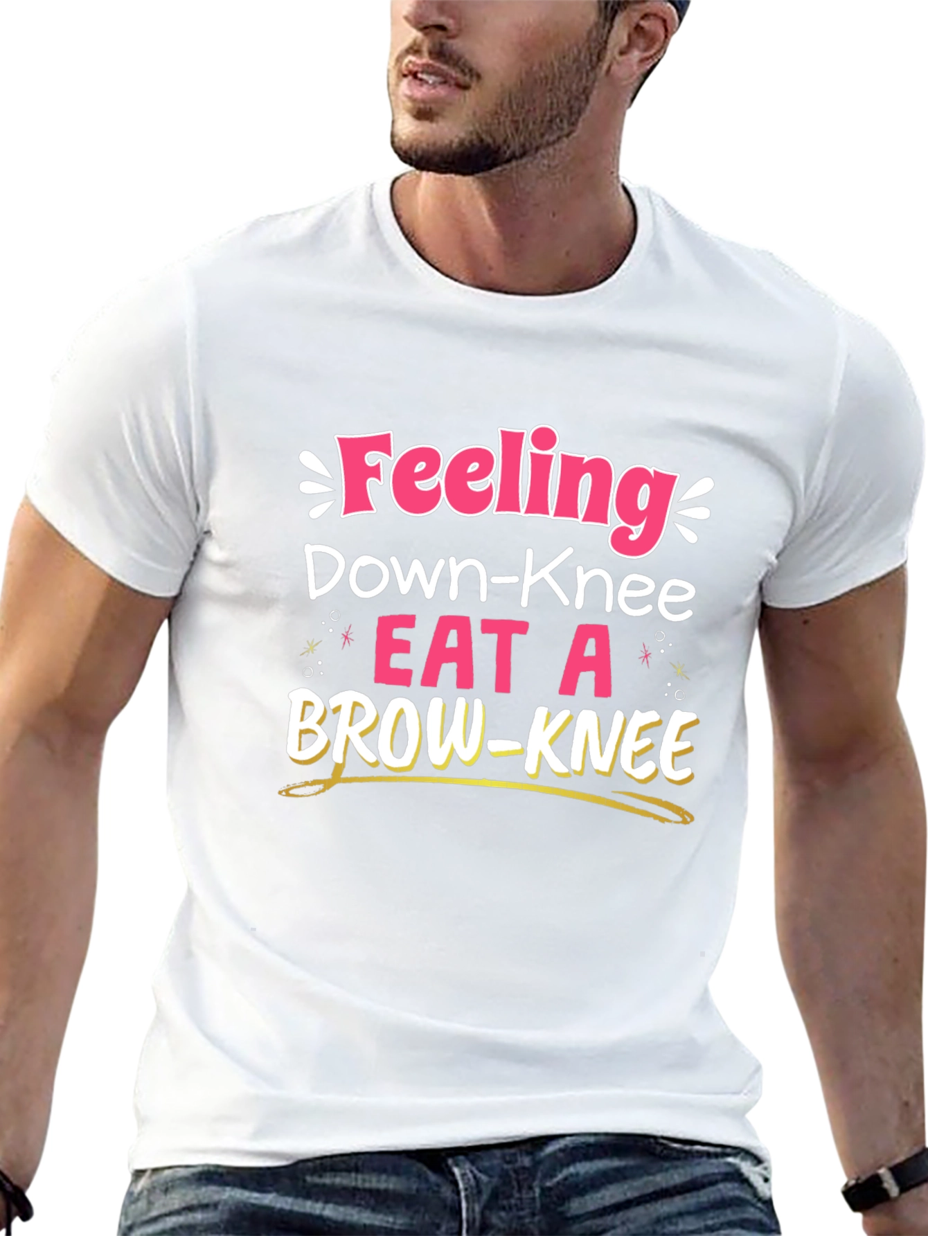 Black Eat A Brown-Knee T-Shirt - Funny Pun view 13