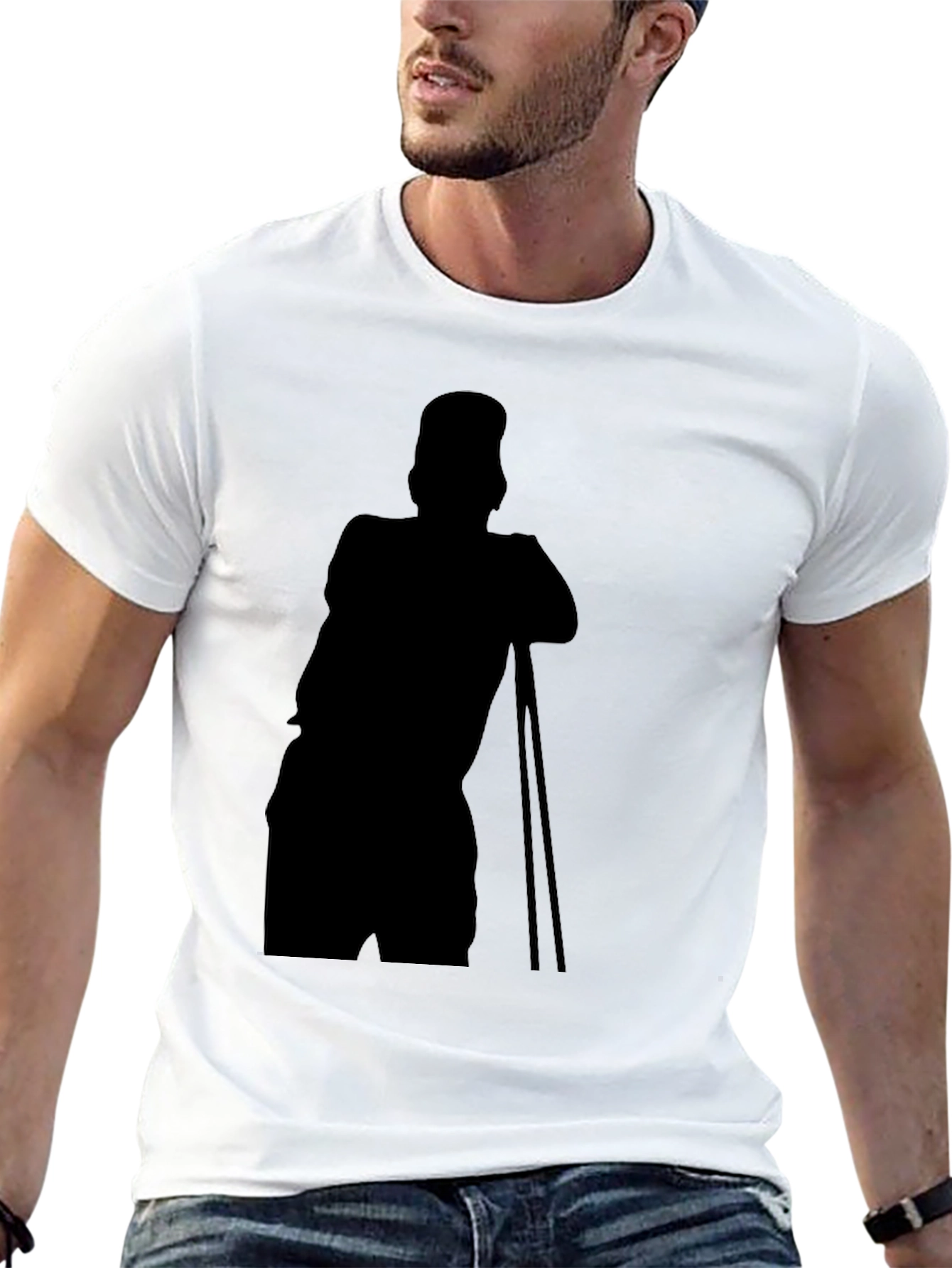 Black Stylish Black T-Shirt with Silhouette Print view 13