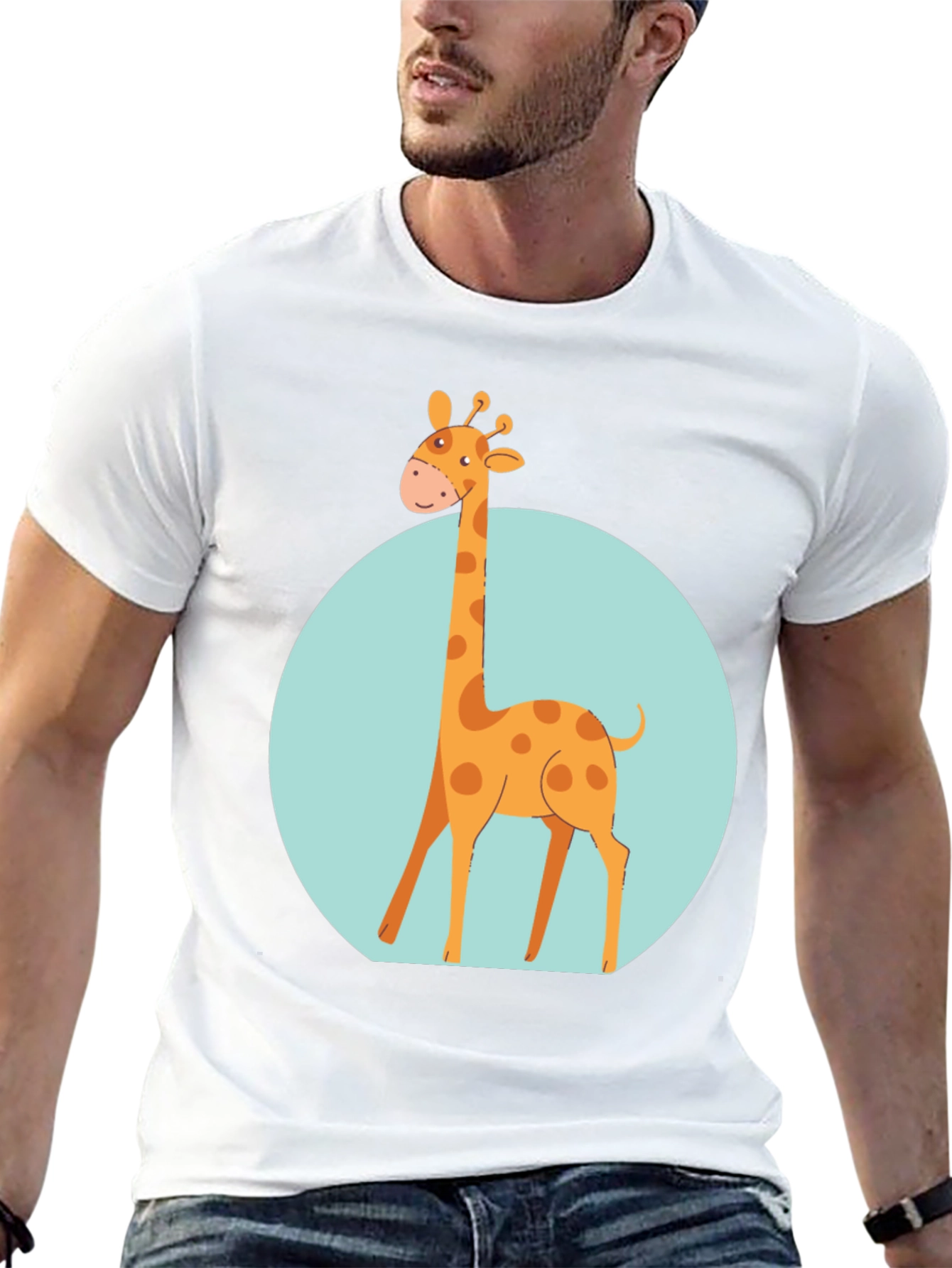 Black Giraffe Graphic Tee - Unisex Black T-Shirt view 13