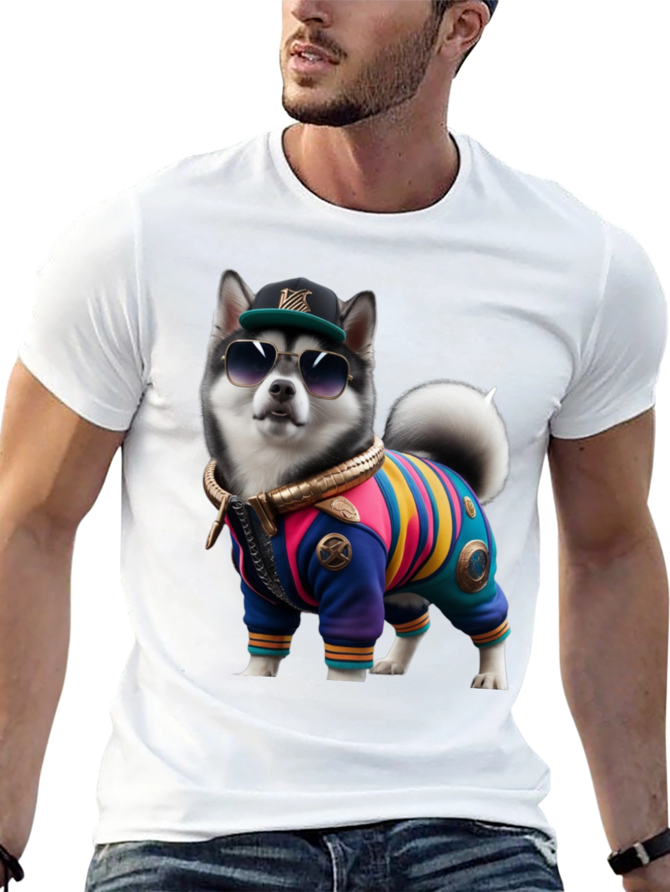 Black Dog in Outfit Graphic Tee view 13
