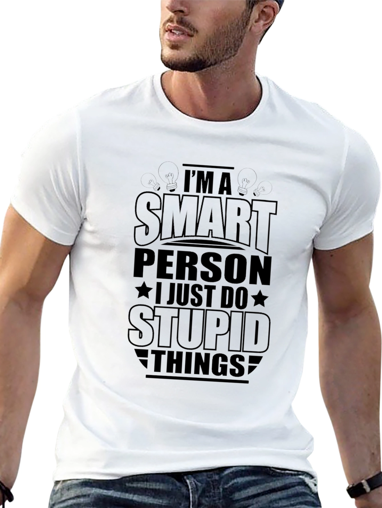Black I'm A Smart Person T-Shirt - Funny Graphic Tee view 13